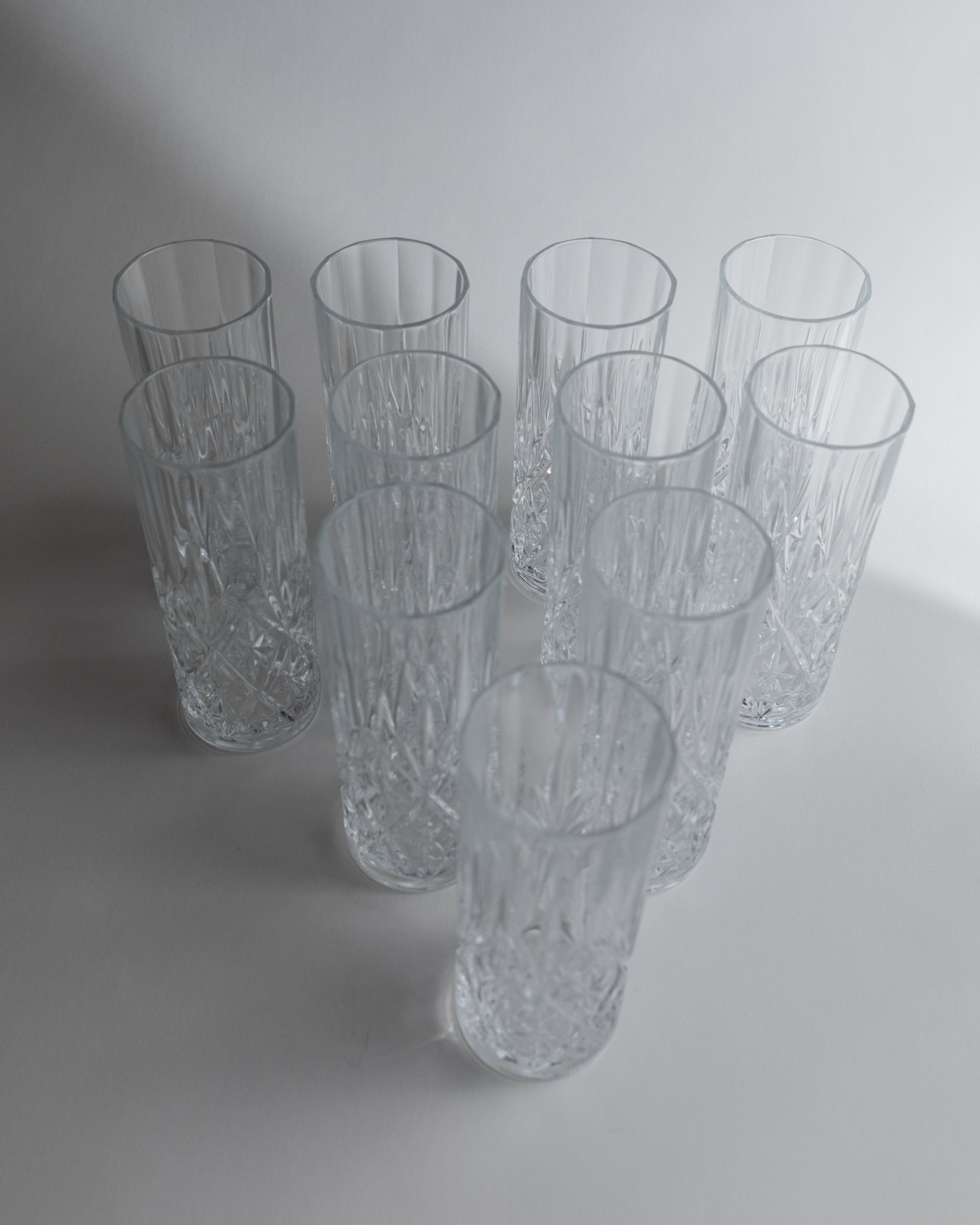 Ensemble de verres en cristal de 11, Italie années 1970