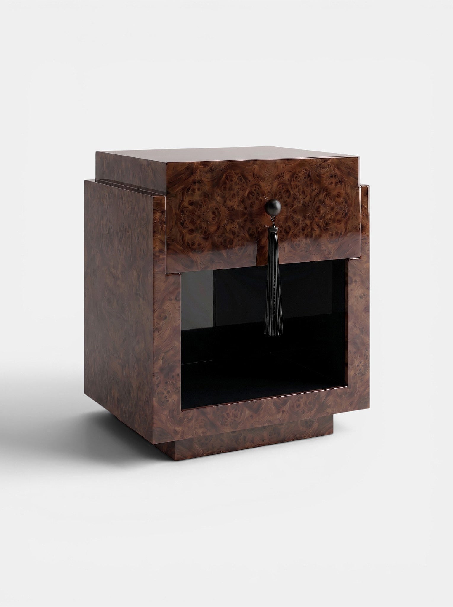 Leo Dark Burl Wood And Black — side angle