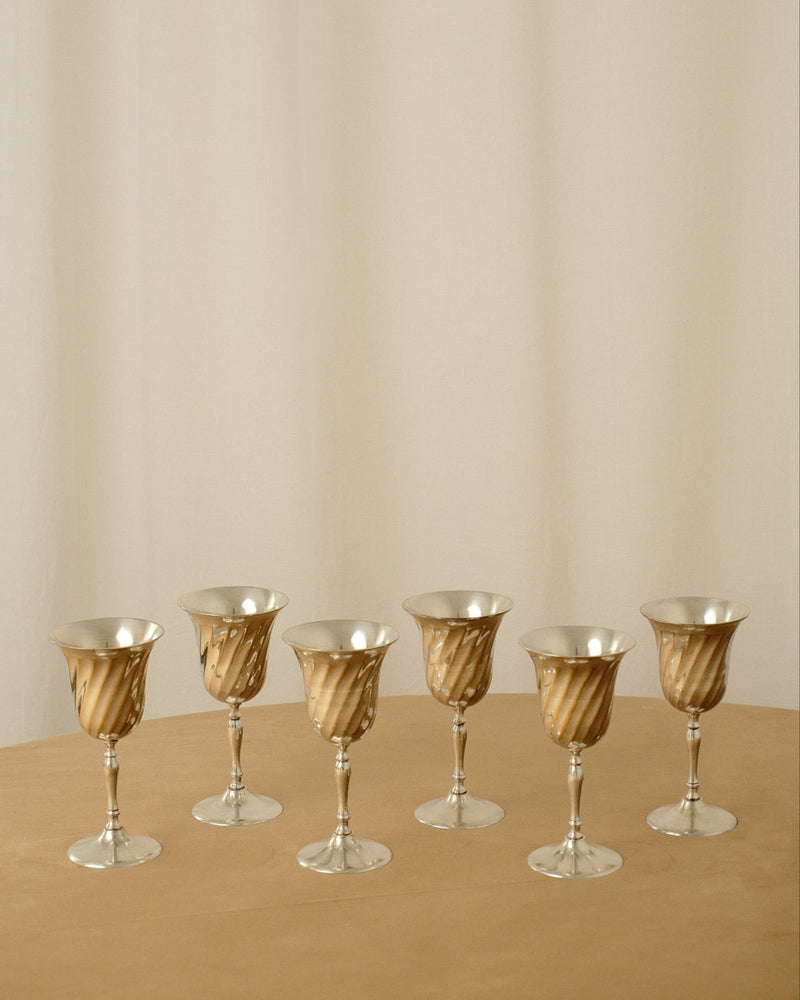 Set of 6 Silver-Plated Goblets — detail view