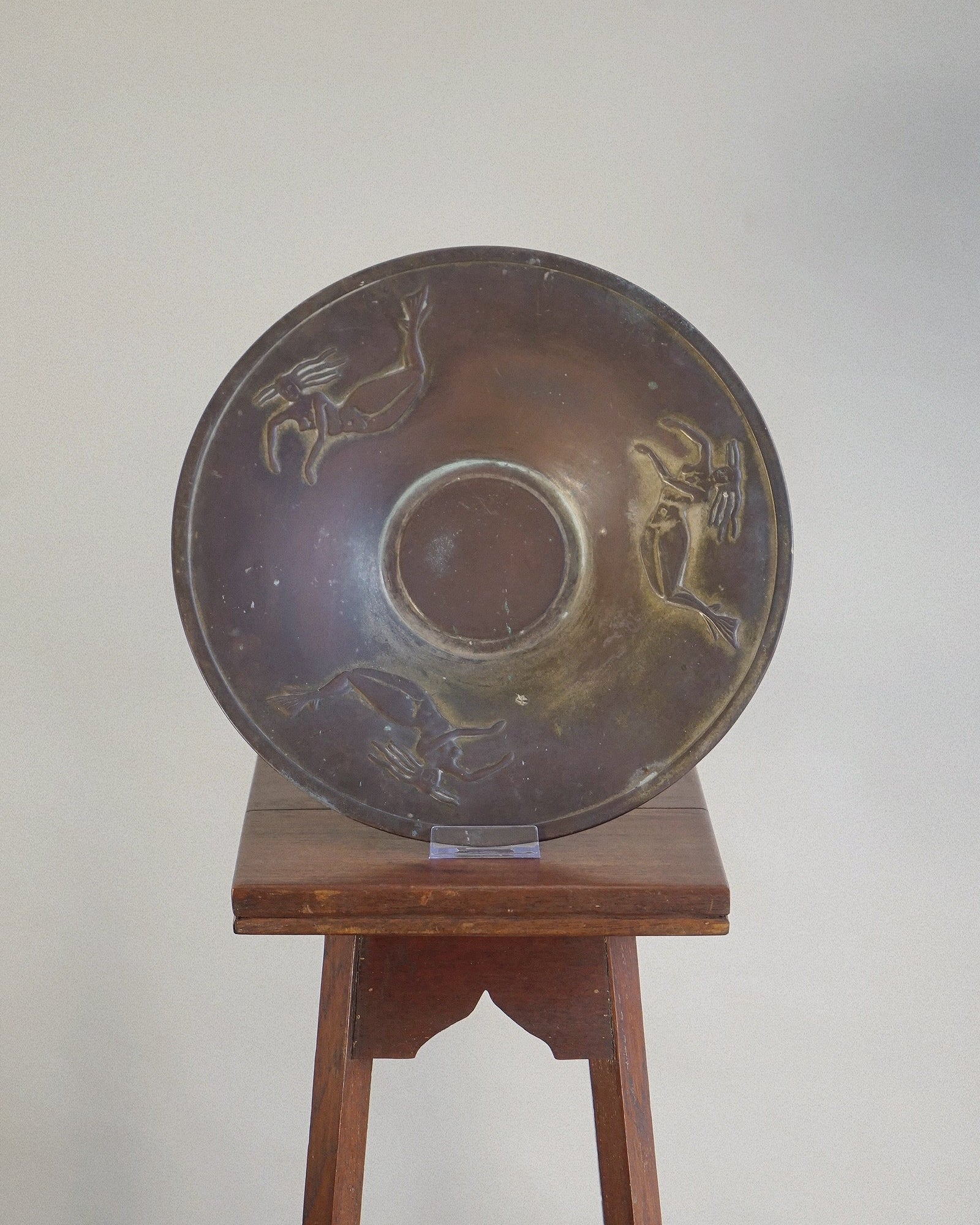 Swedish Grace Mermaid Charger c.1930 by Myakin | The Oblist — bronze decorative dish