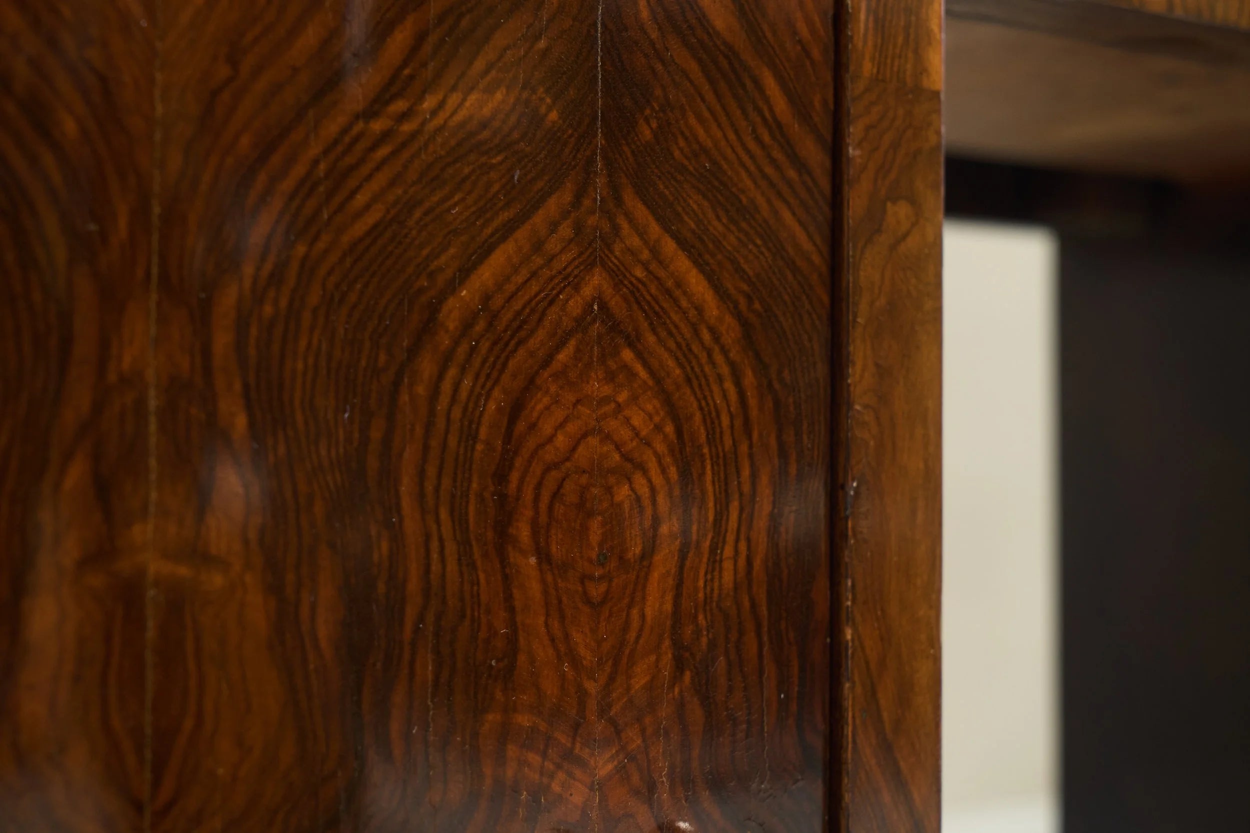 Art Deco Desk in Bookmatched Walnut Veneer 1930s — lifestyle setting