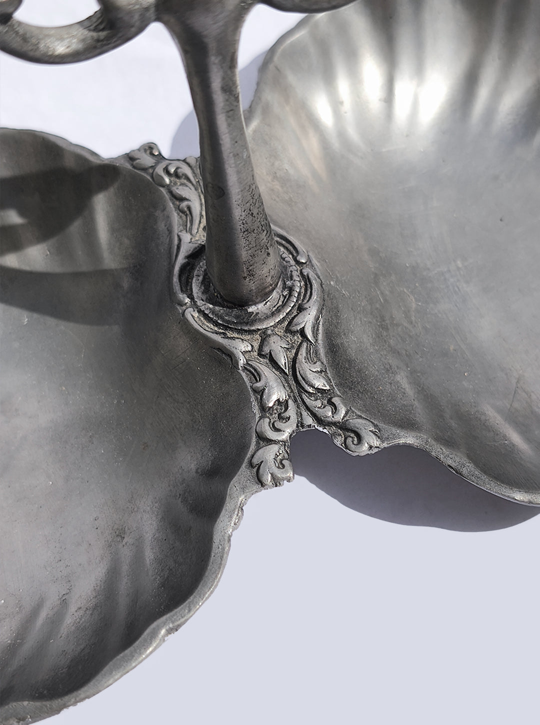Pewter Shell Double Tray — lifestyle setting