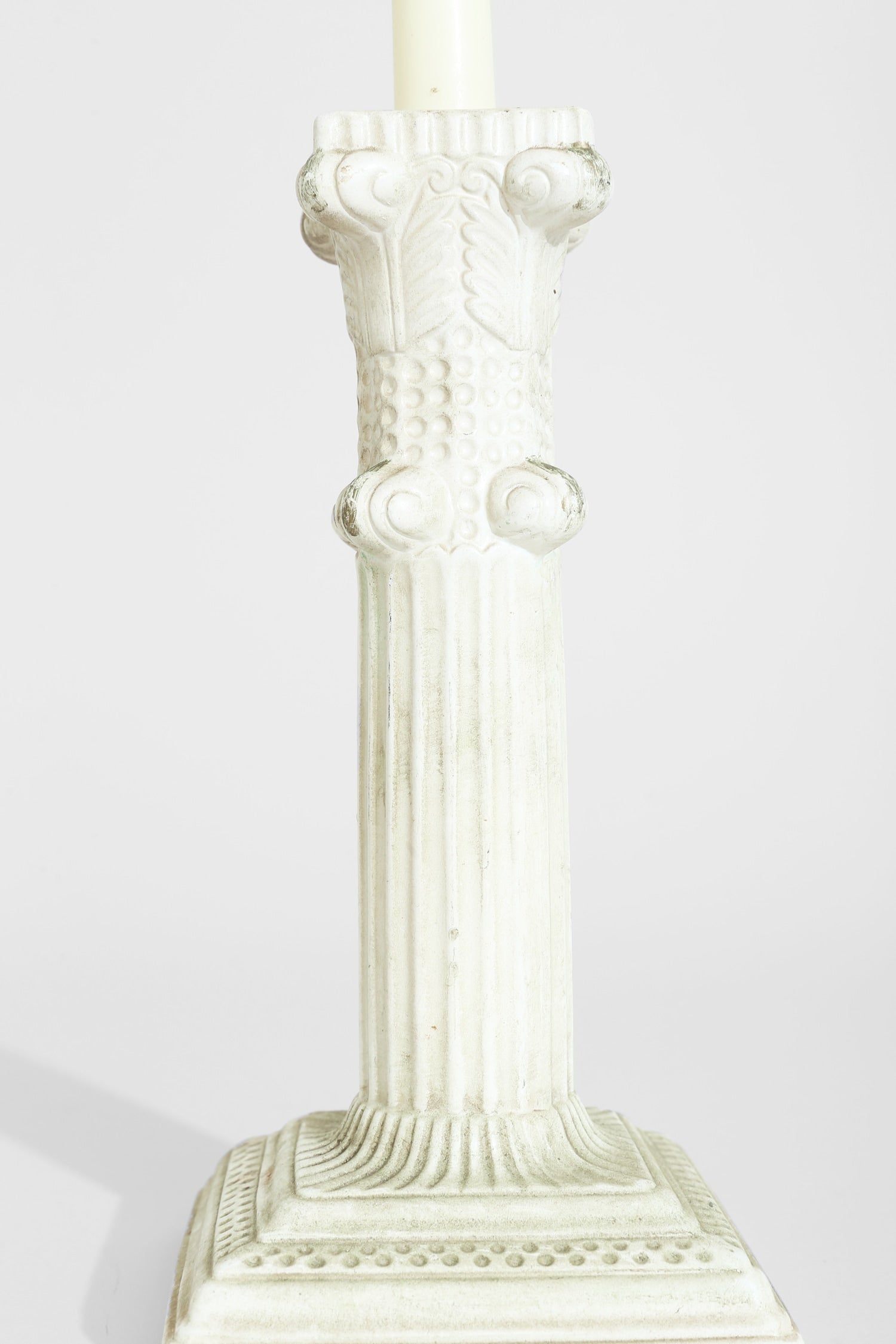 Neoclassical Ceramic Candleholders — detail view