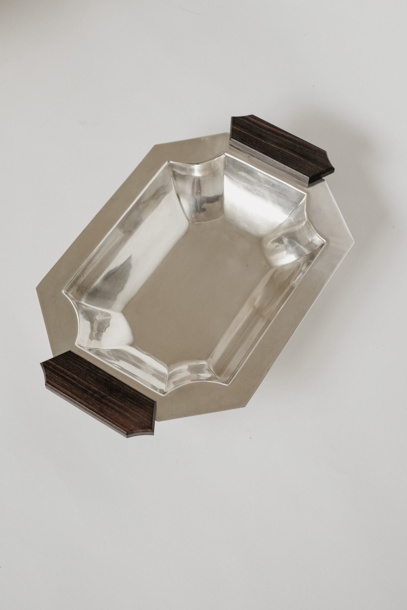 Silver-plated Art Deco Dish  — side angle