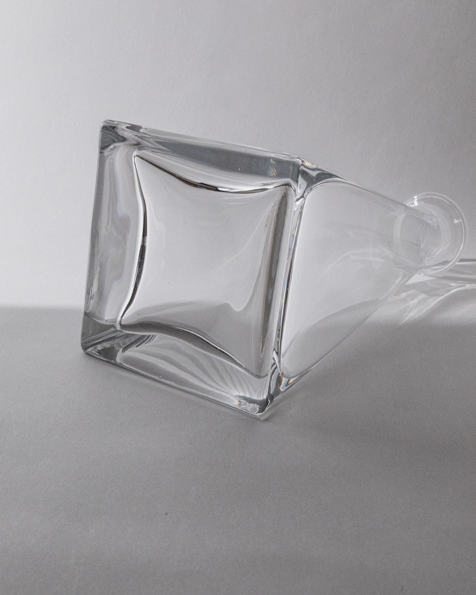 1980s Murano Glass Decanter — angled view on gray background