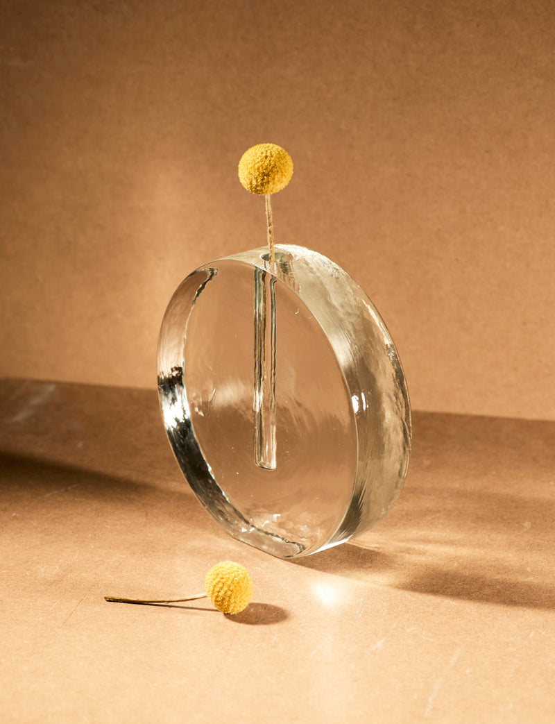 Vintage Scandinavian Clear Glass Vase by DIG IN JAPAN | The Oblist — clear glass, modern design