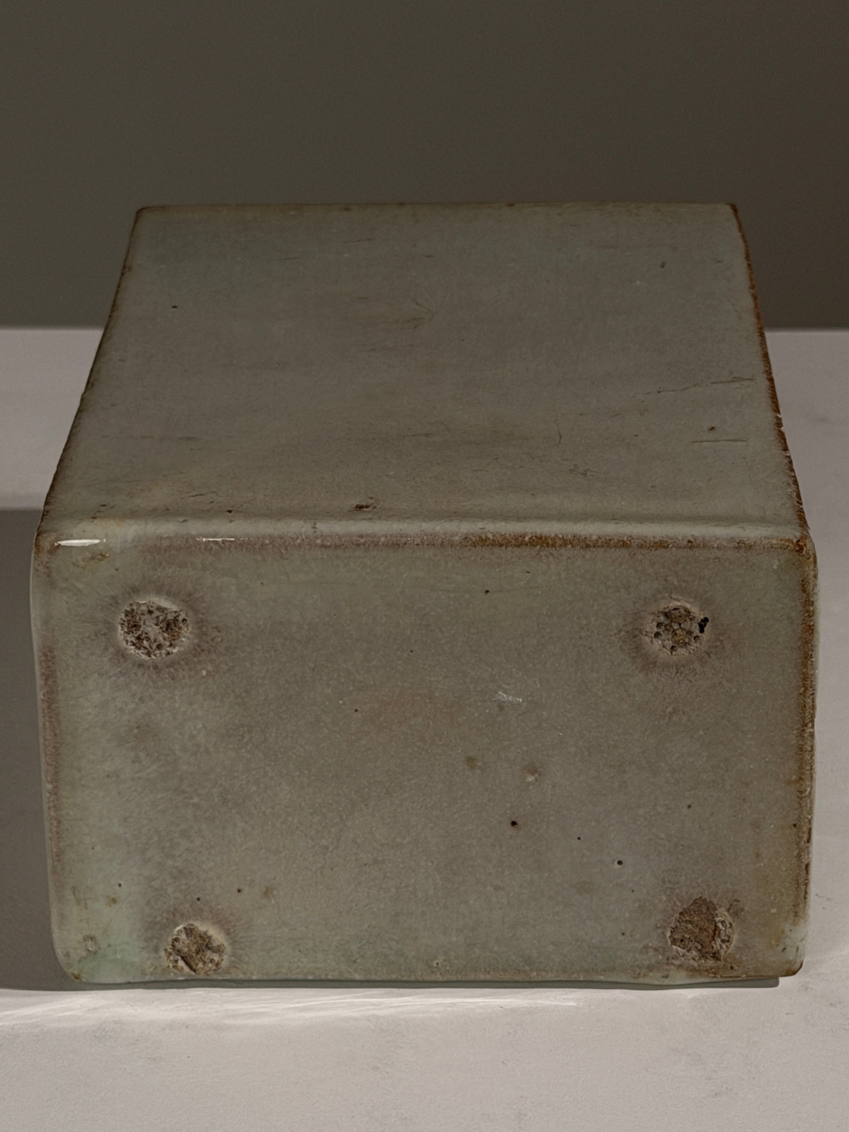Rectangular glazed ceramic vase, circa 1960 — in context