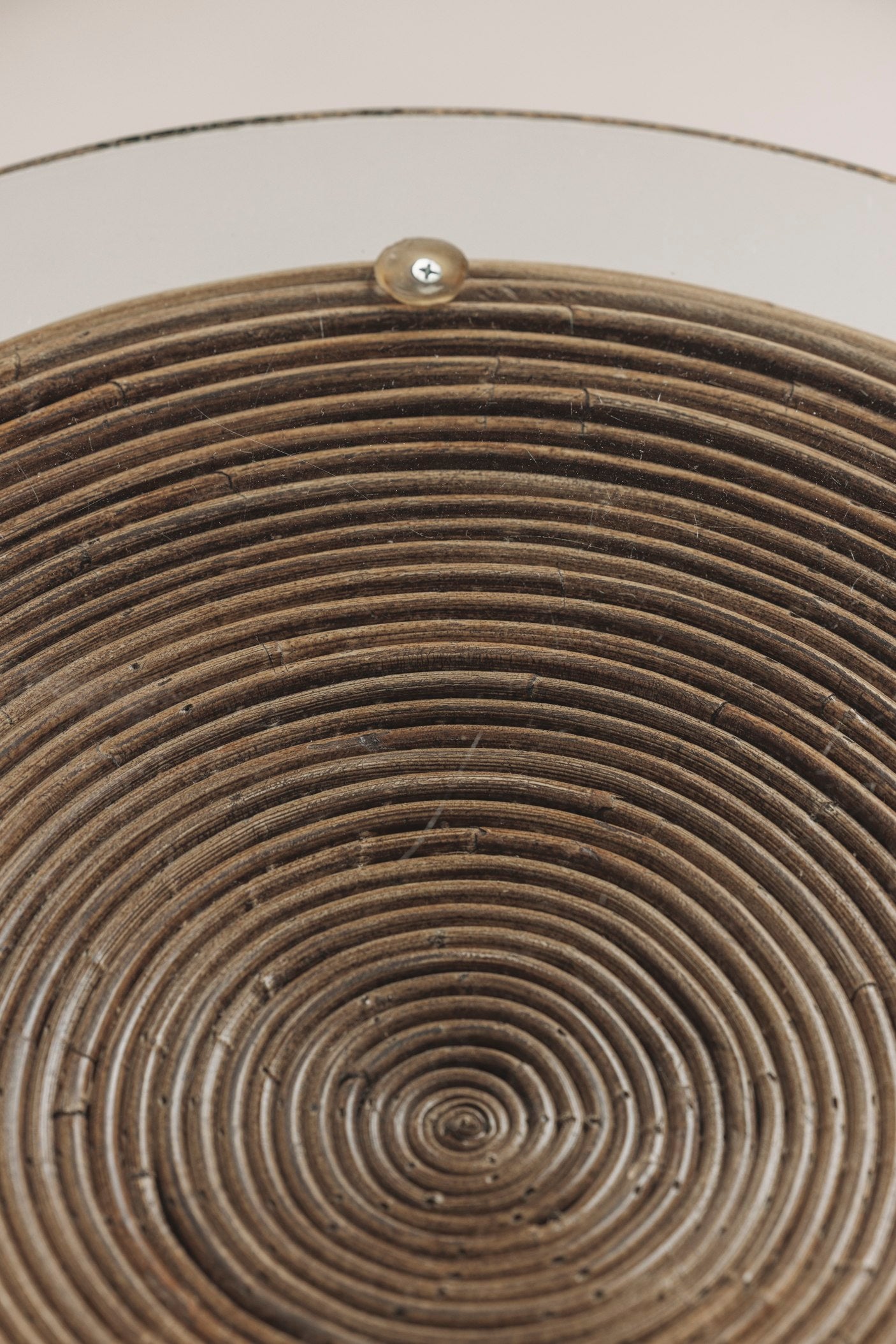 Reed side table with glass top, Italy 1960s — additional view