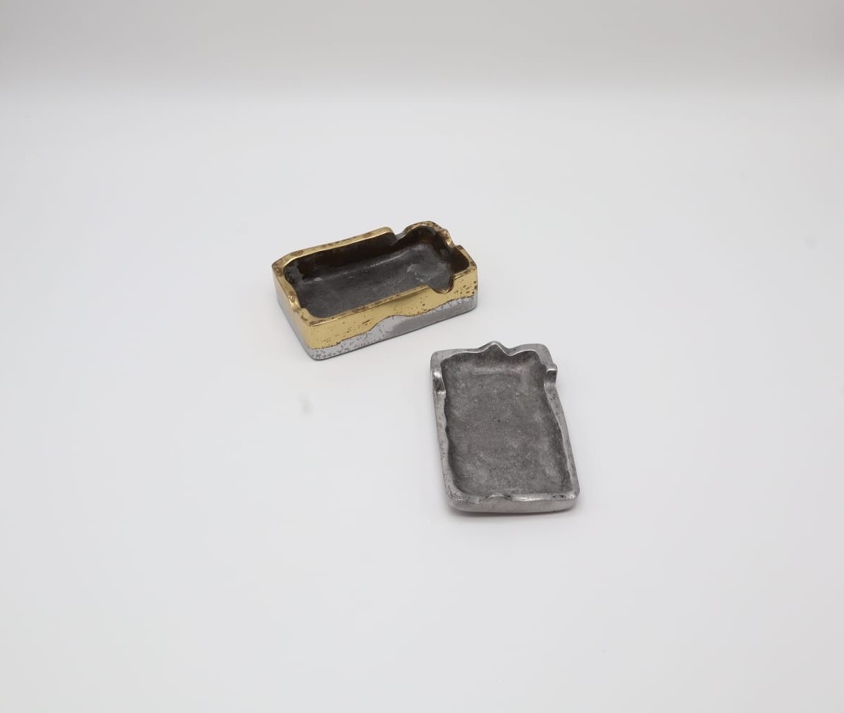David Marshall Brutalist Aluminium & Brass Box – Spain, c. 1970 — lifestyle setting