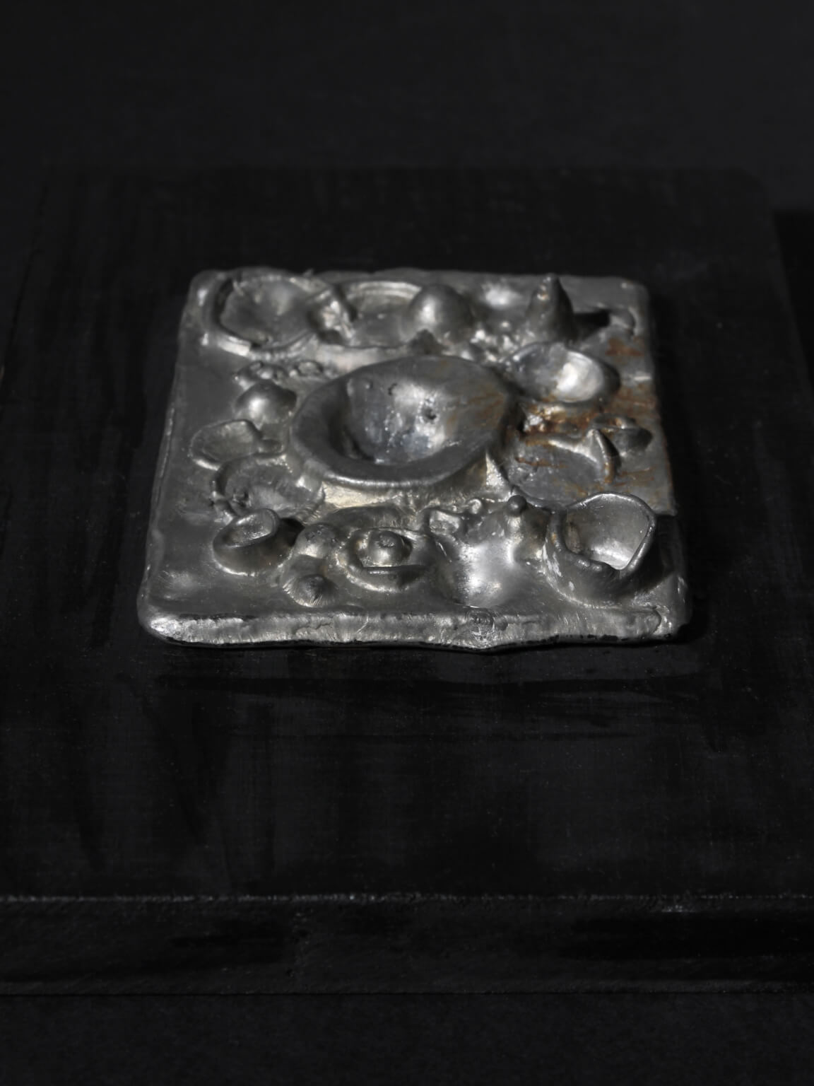 Contemporary Abstract Metal and Wood Wall Sculpture — detail view