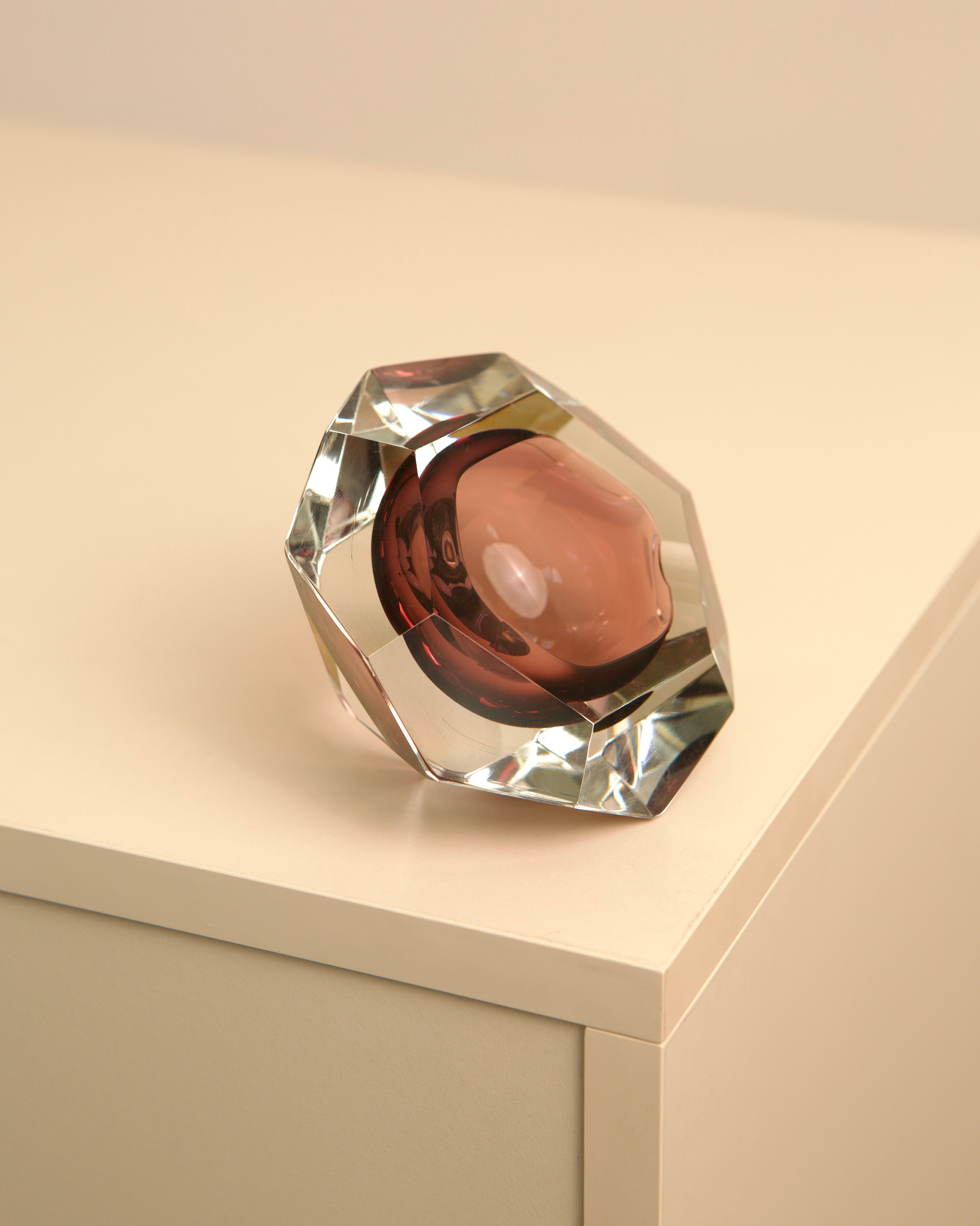 Cendrier “Diamond” en verre de Murano par Flavio Poli pour Seguso des années 60