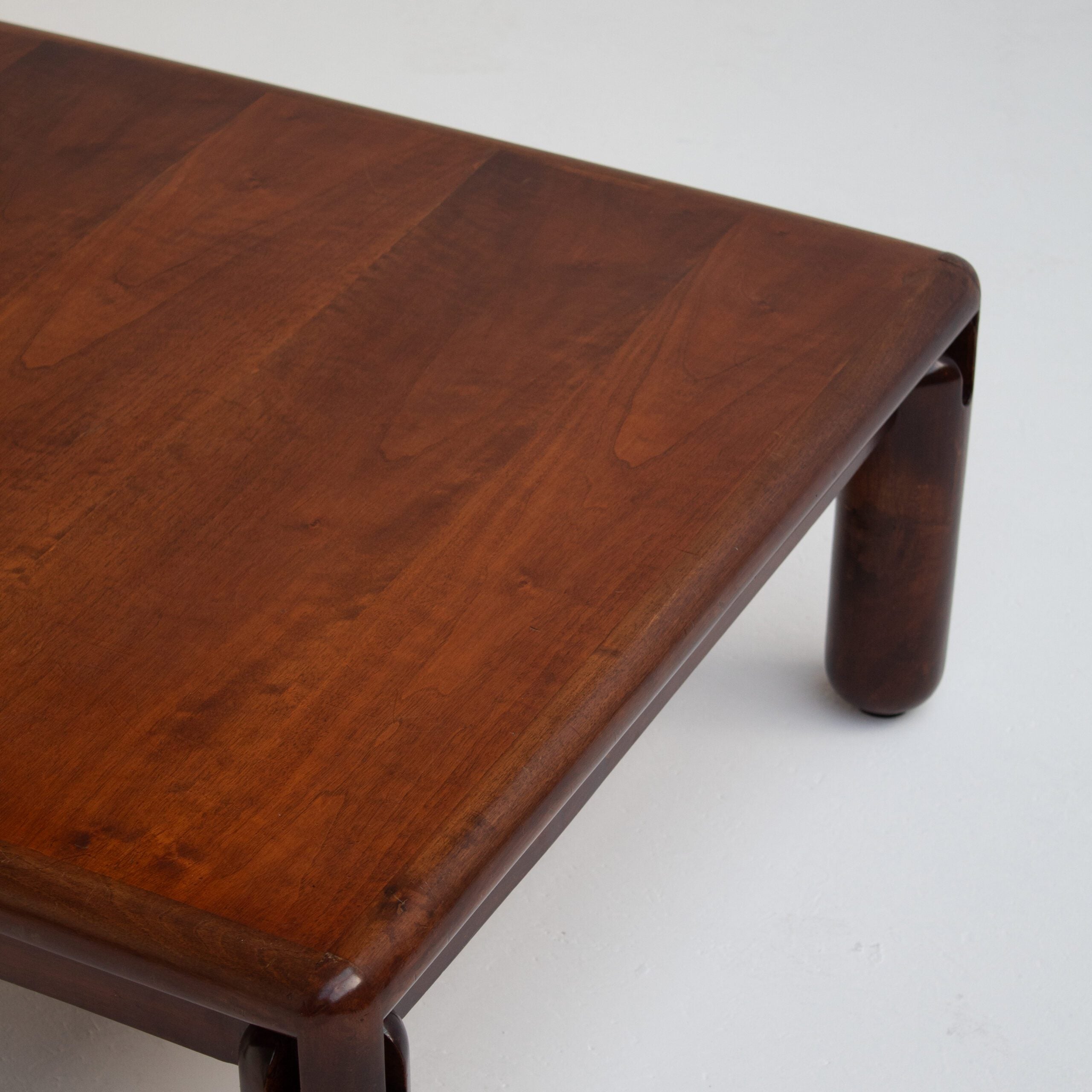 Vintage Solid Wood Coffee Table — angled view highlighting rich wood grain