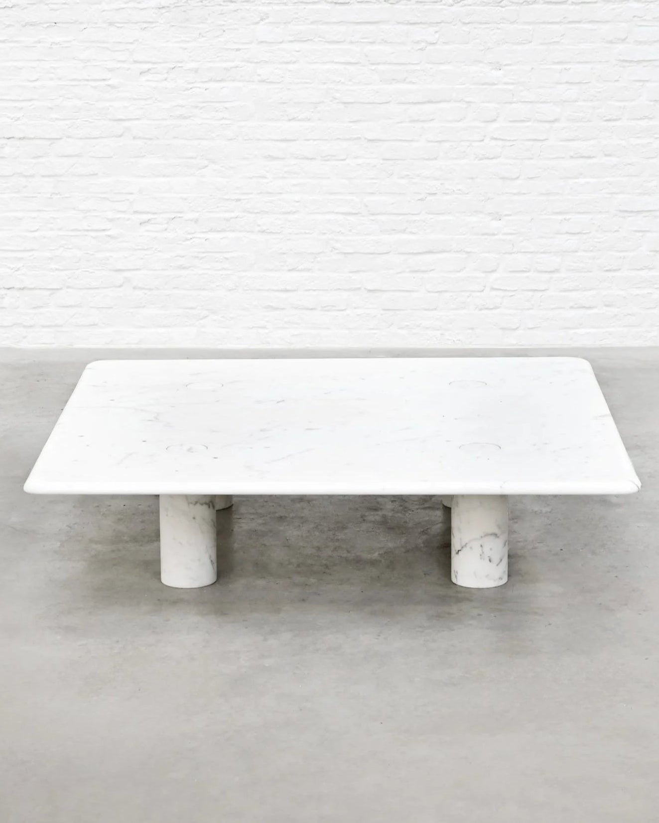 Angelo Mangiarotti Carrara Marble Coffee Table, Italy 1970's by Introverso | The Oblist — white marble, vintage design