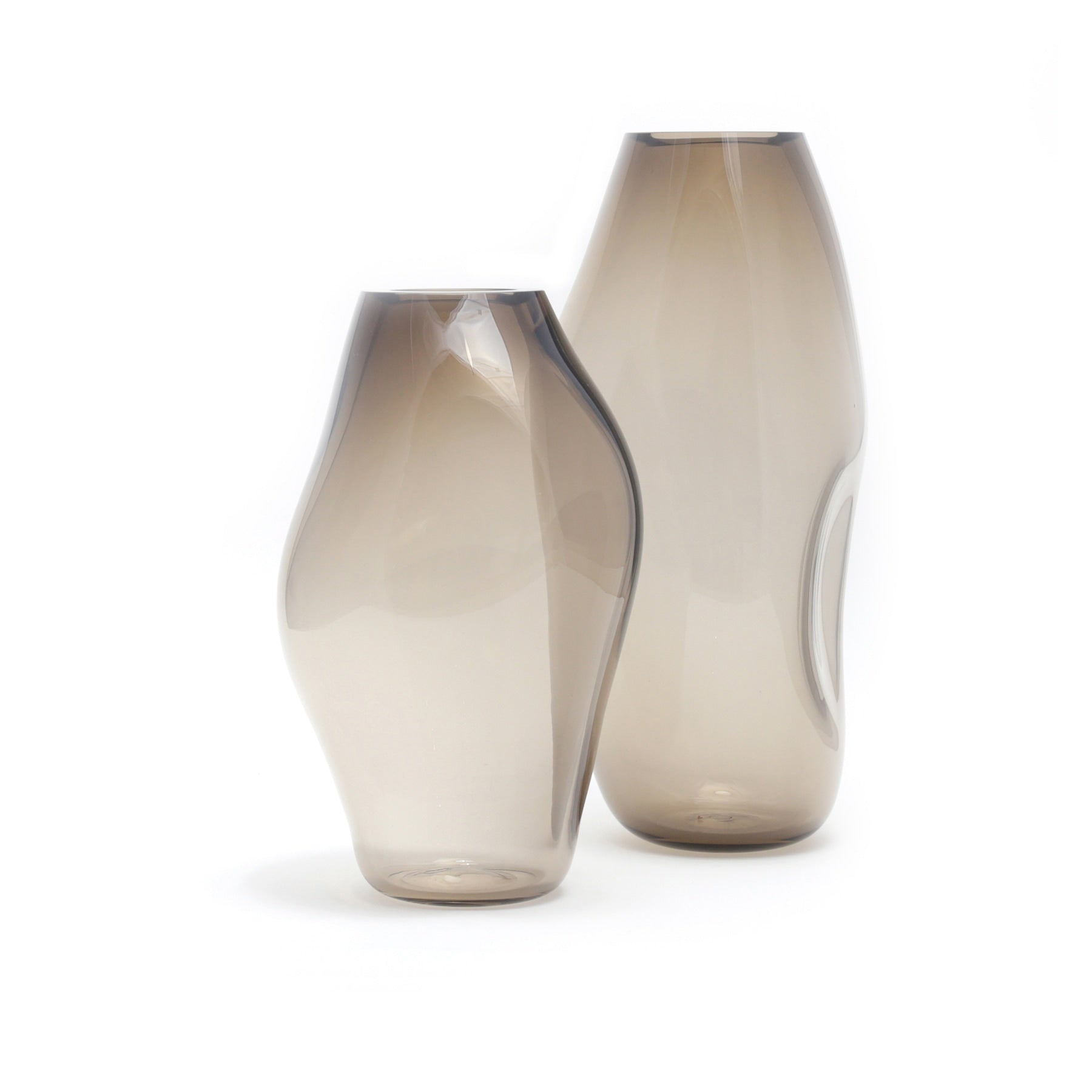 SUPERNOVA IV vase - size M and L - back view showing smoky glass finish