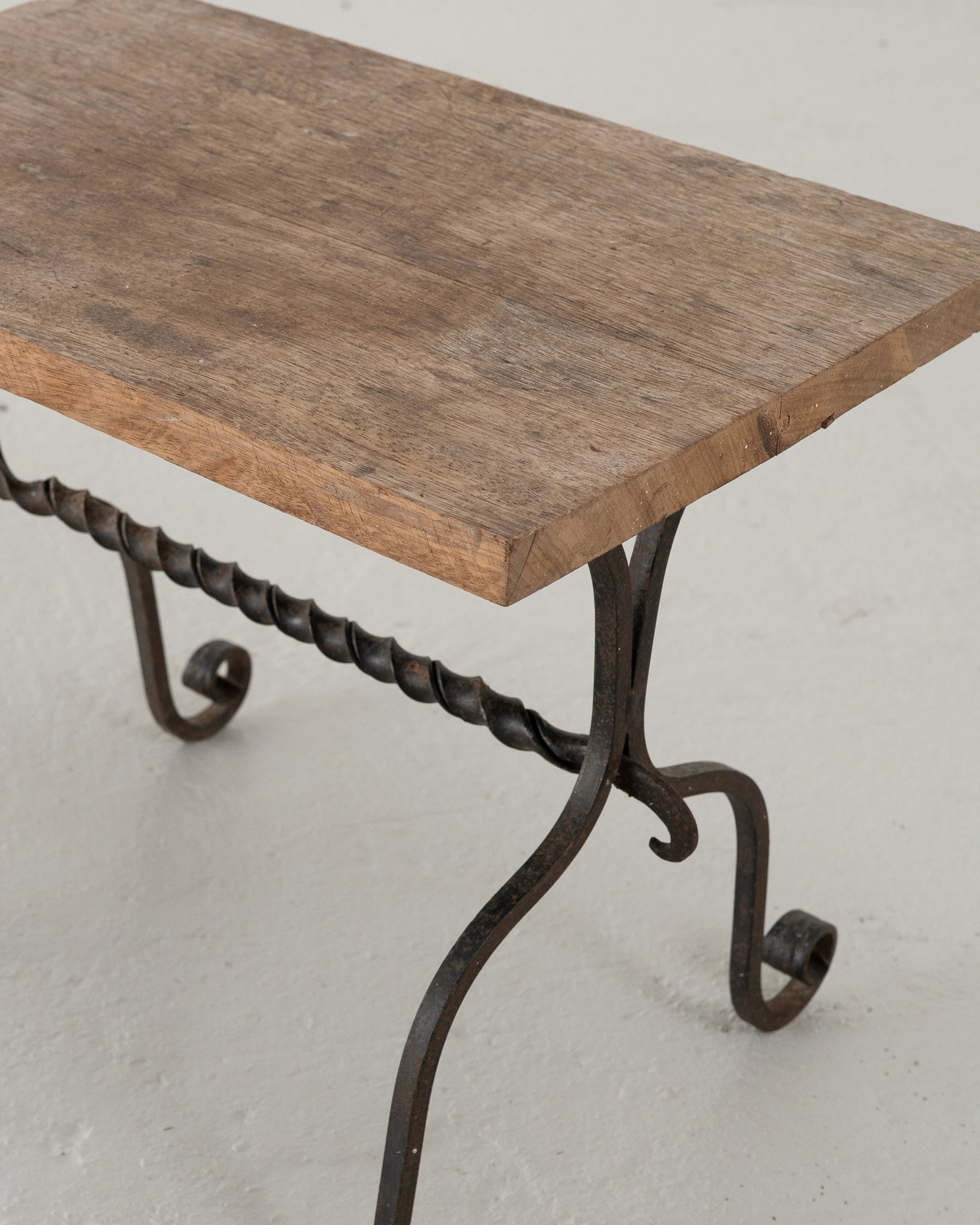 Early 20th Century Wrought Iron Side Table — close-up