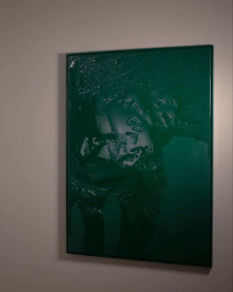 Green Flux - Epoxy Resin Painting — close-up of green textured surface