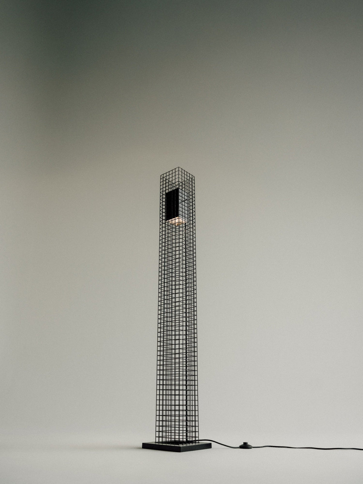 Ami Floor Lamp in Steel Mesh — side angle