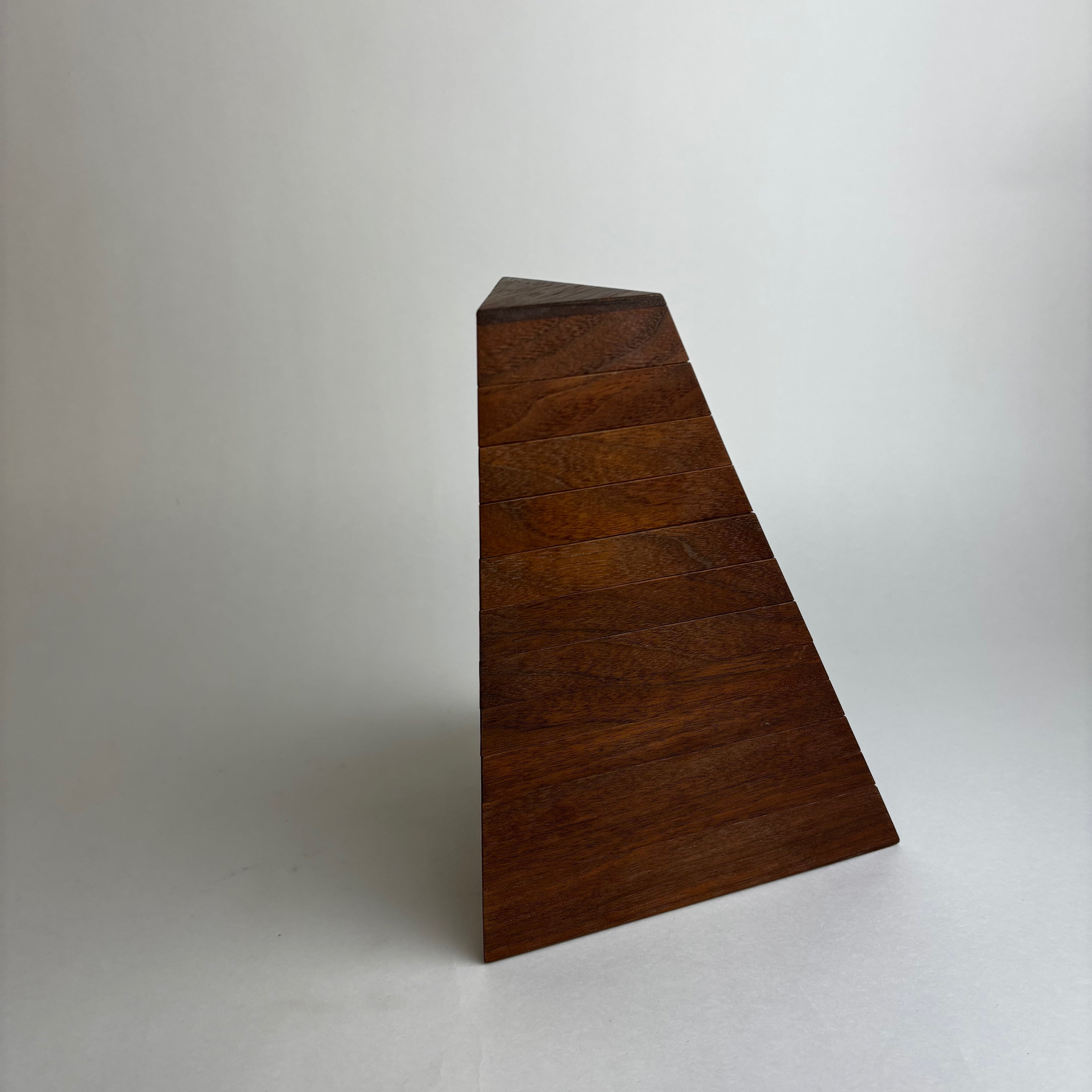 Walnut Rotating Geometric Jewelry Box Signed — lifestyle setting