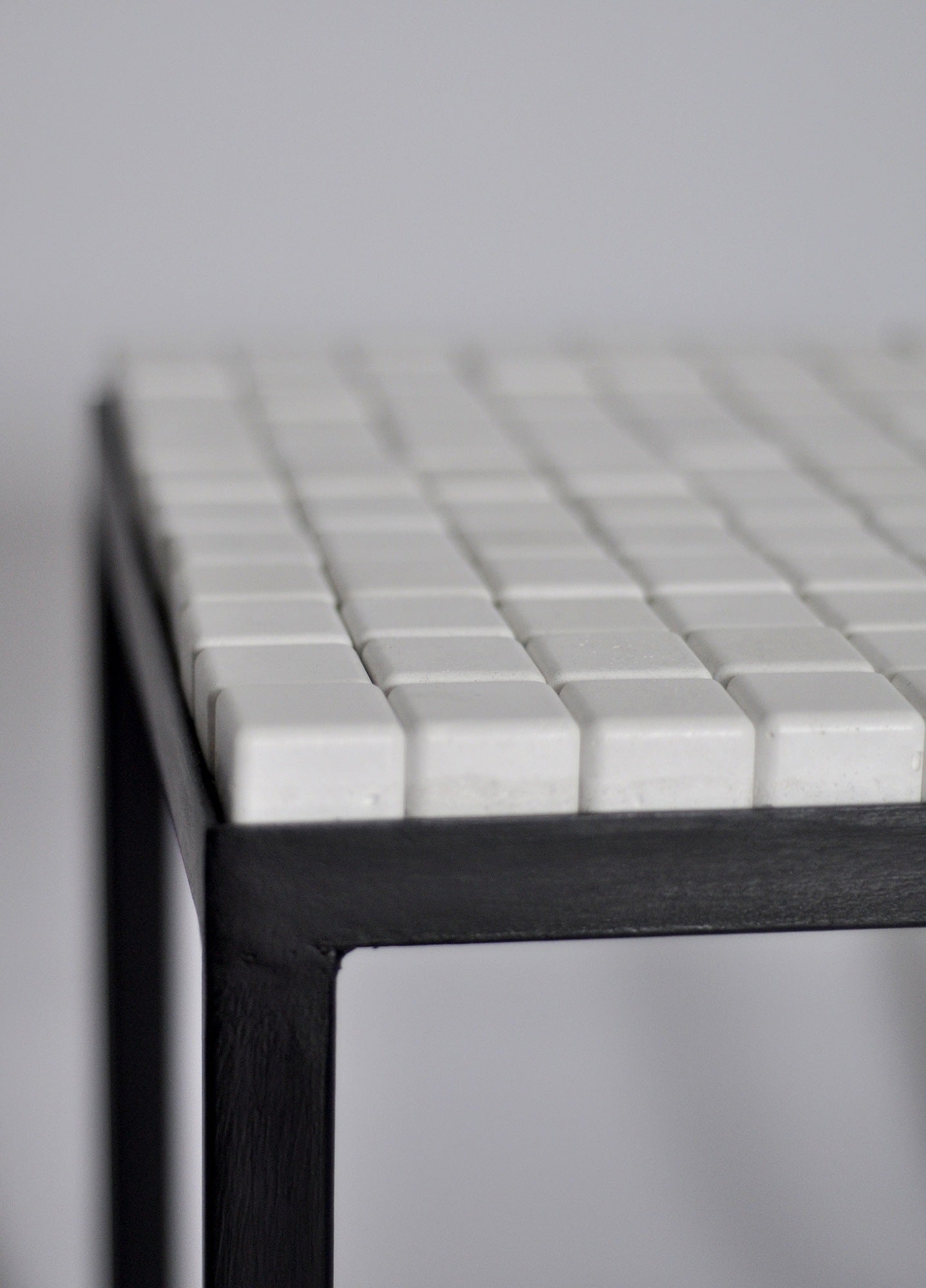 Minimal Concrete Cubes Side Table 'white' — lifestyle setting