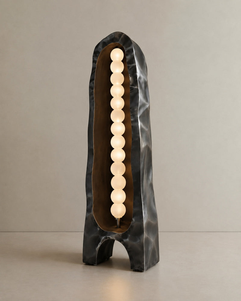 Stainless Steel Floor Lamp - Sigil Tower by Nitush Aroosh — close-up