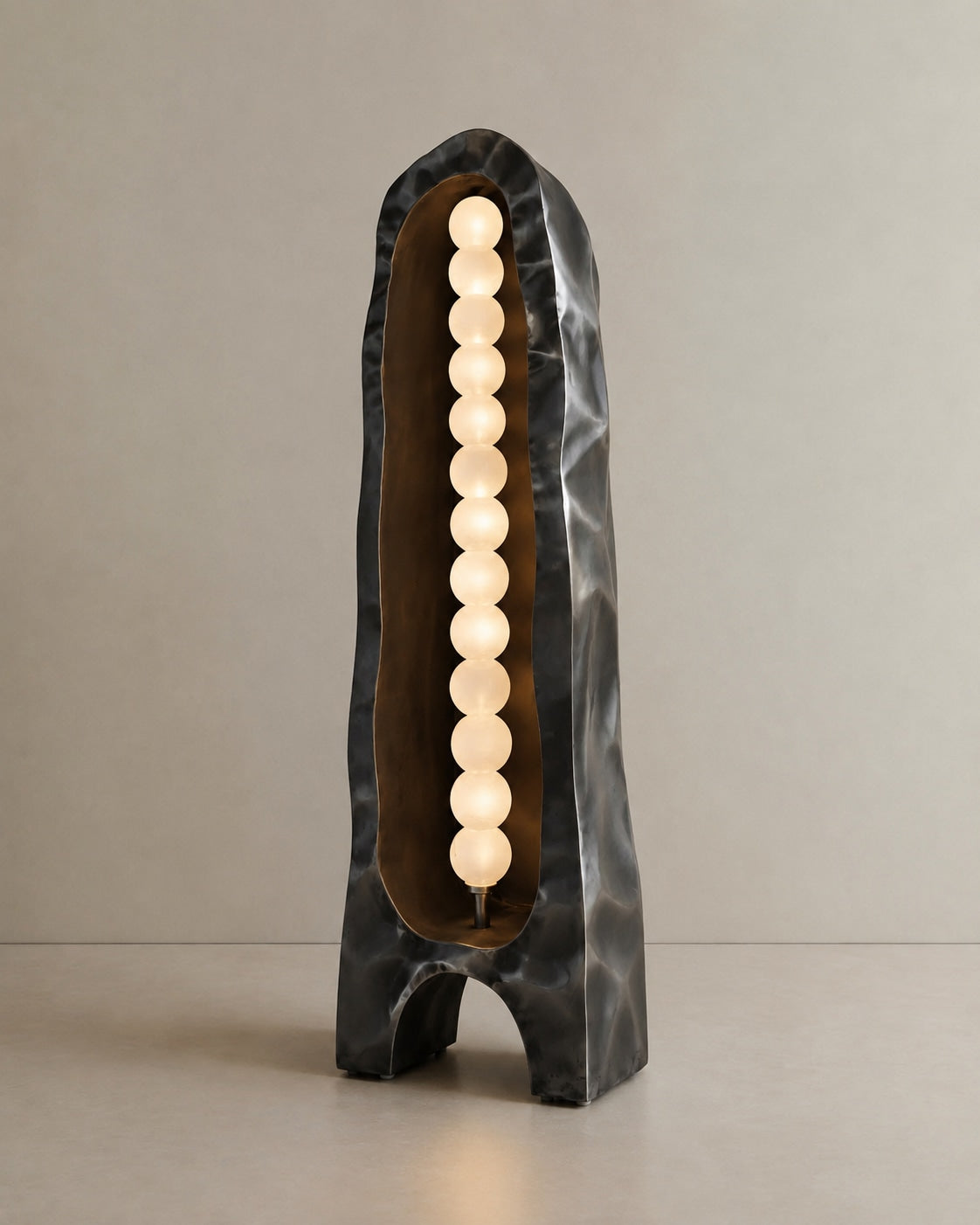 Stainless Steel Floor Lamp - Sigil Tower by Nitush Aroosh — close-up