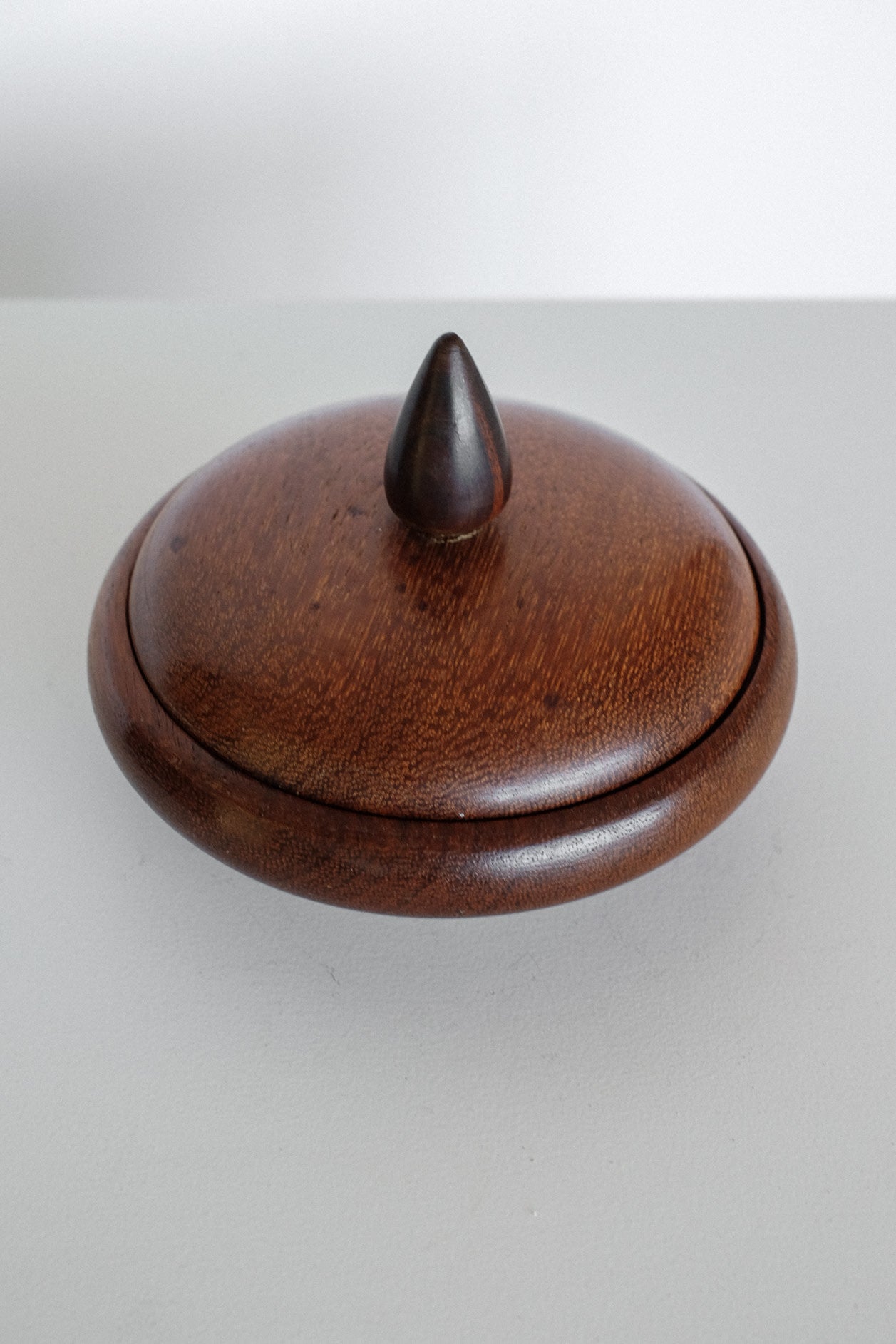 Handcrafted Wooden Lidded Bowl — close-up