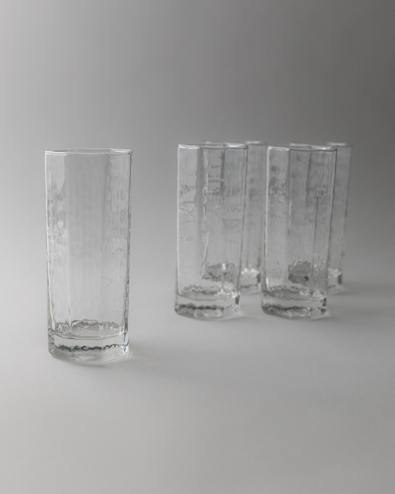 Waterglasses Vintage 1970s Drinking Glasses Set of 5, Octago