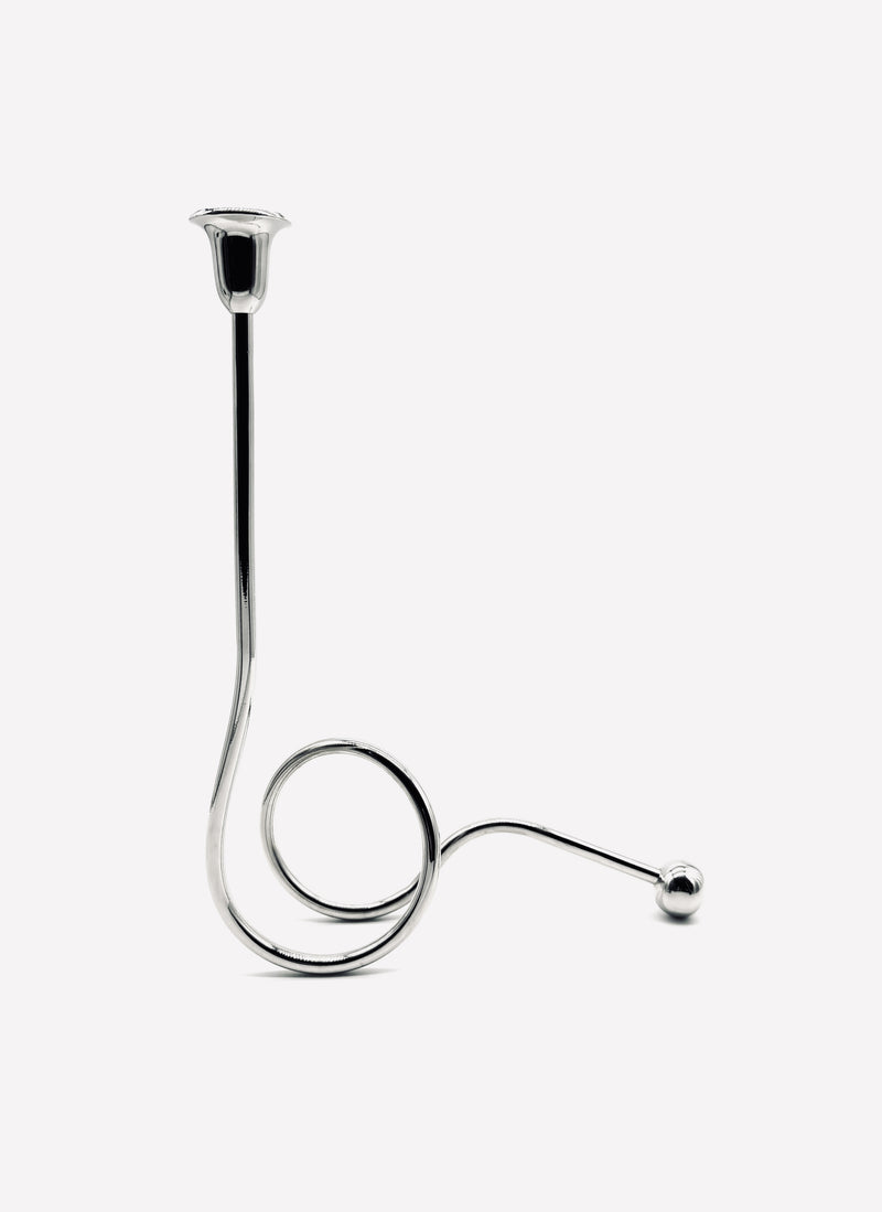 Italian candlestick in stainless steel by LA PARADE | The Oblist