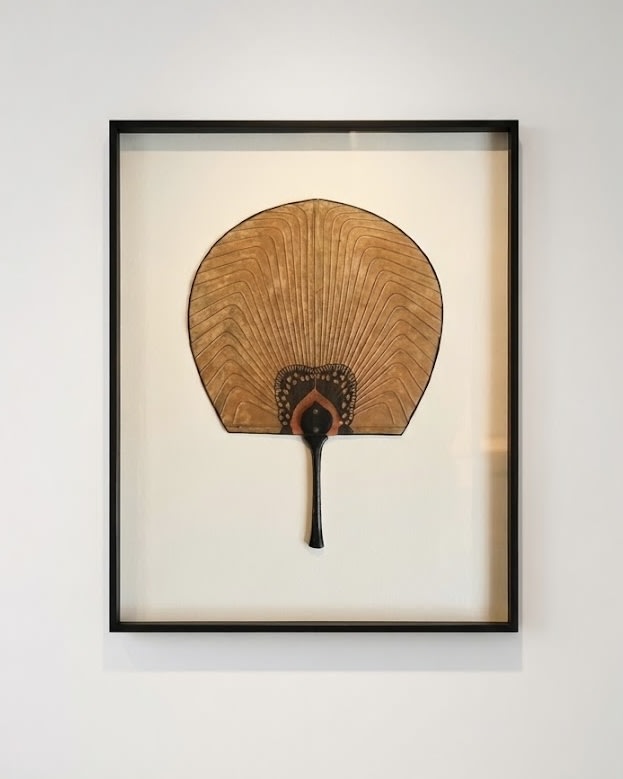 Antique Korean Fan in Frame by Médecine | The Oblist — handcrafted wood and paper