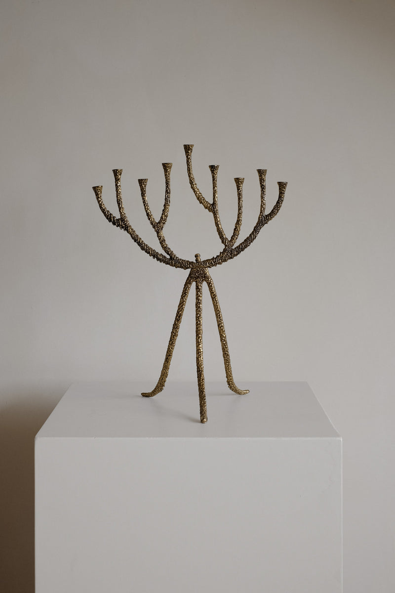 Rare Mid-Century Brutalist Bronze Candelabra by septembre studios | The Oblist