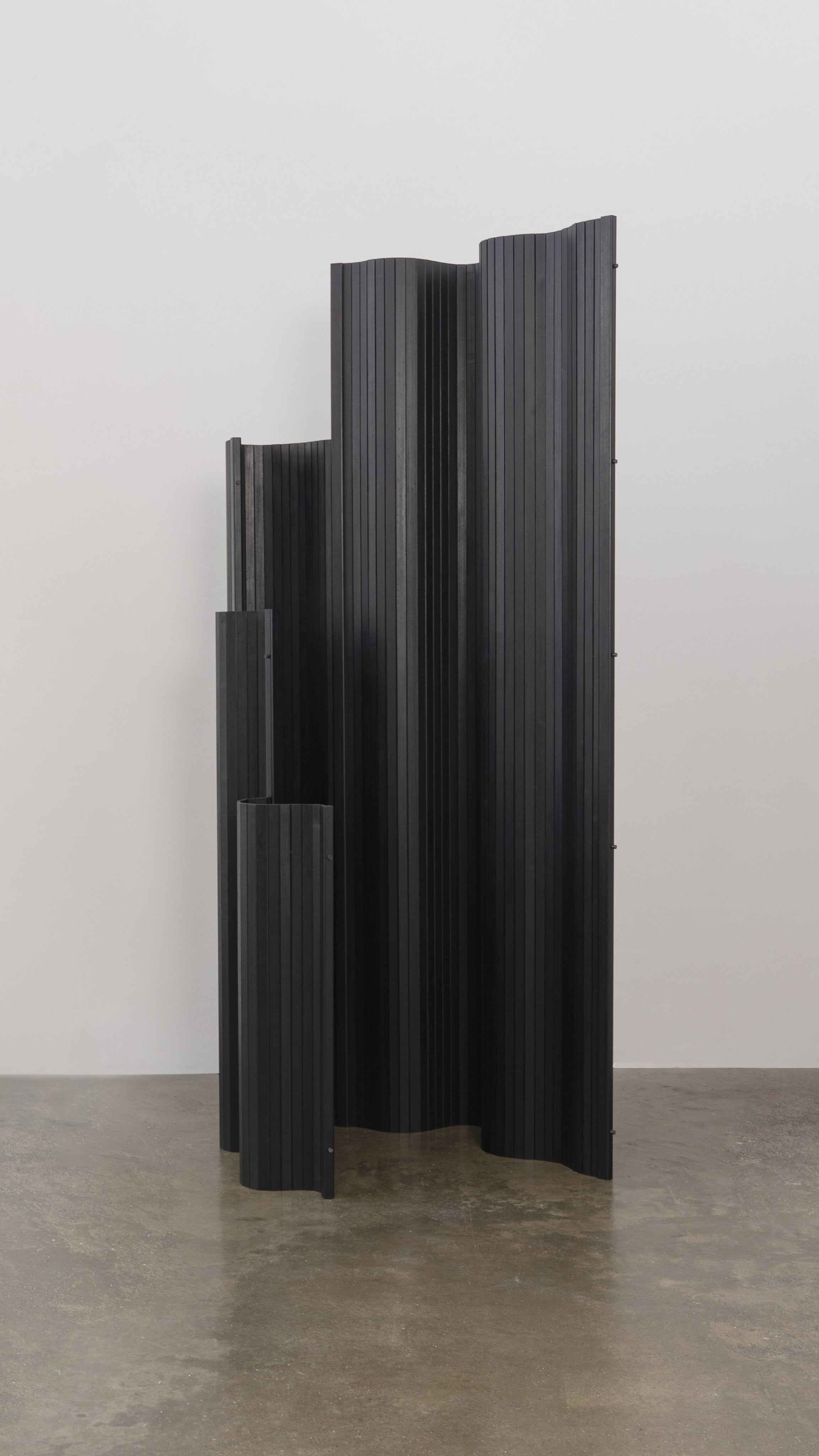 Sculptural Tambour Screen in Fumed Poplar by Tom Roberts