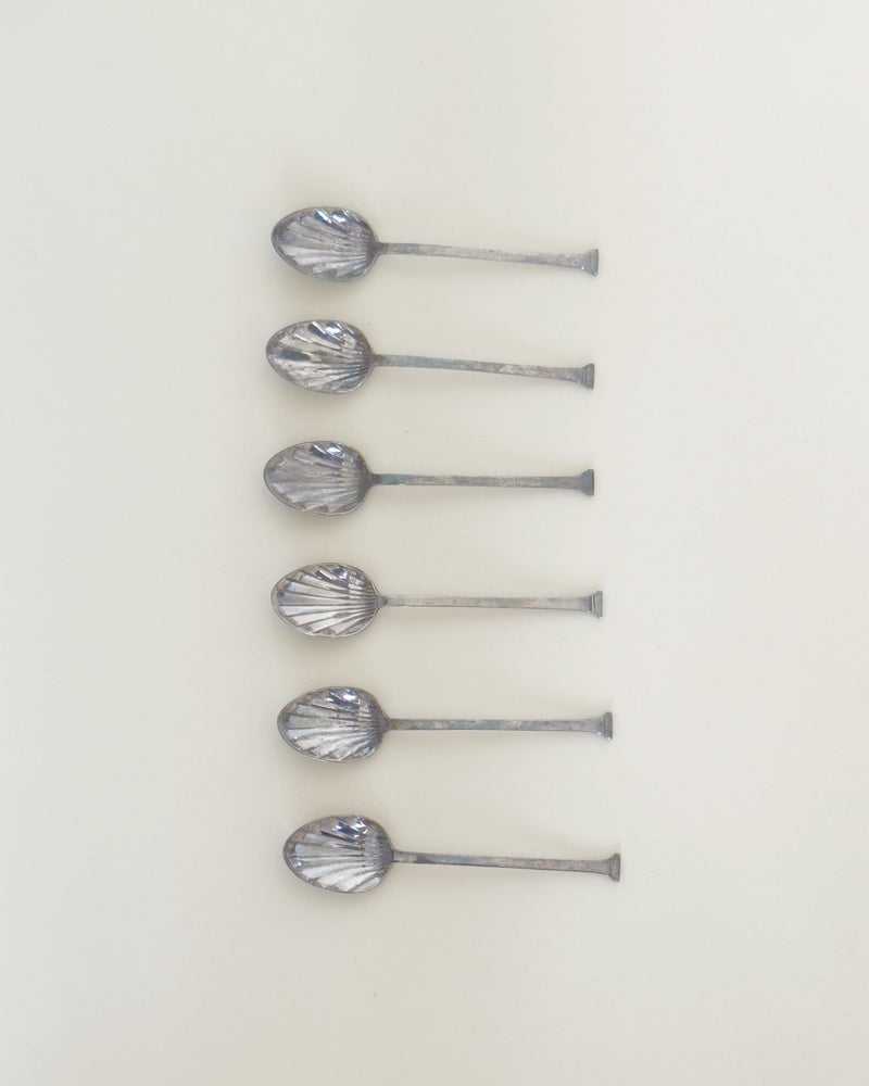 Set of 6 Antique Silver Plate Teaspoons by Aesthete Label | The Oblist — antique silver material