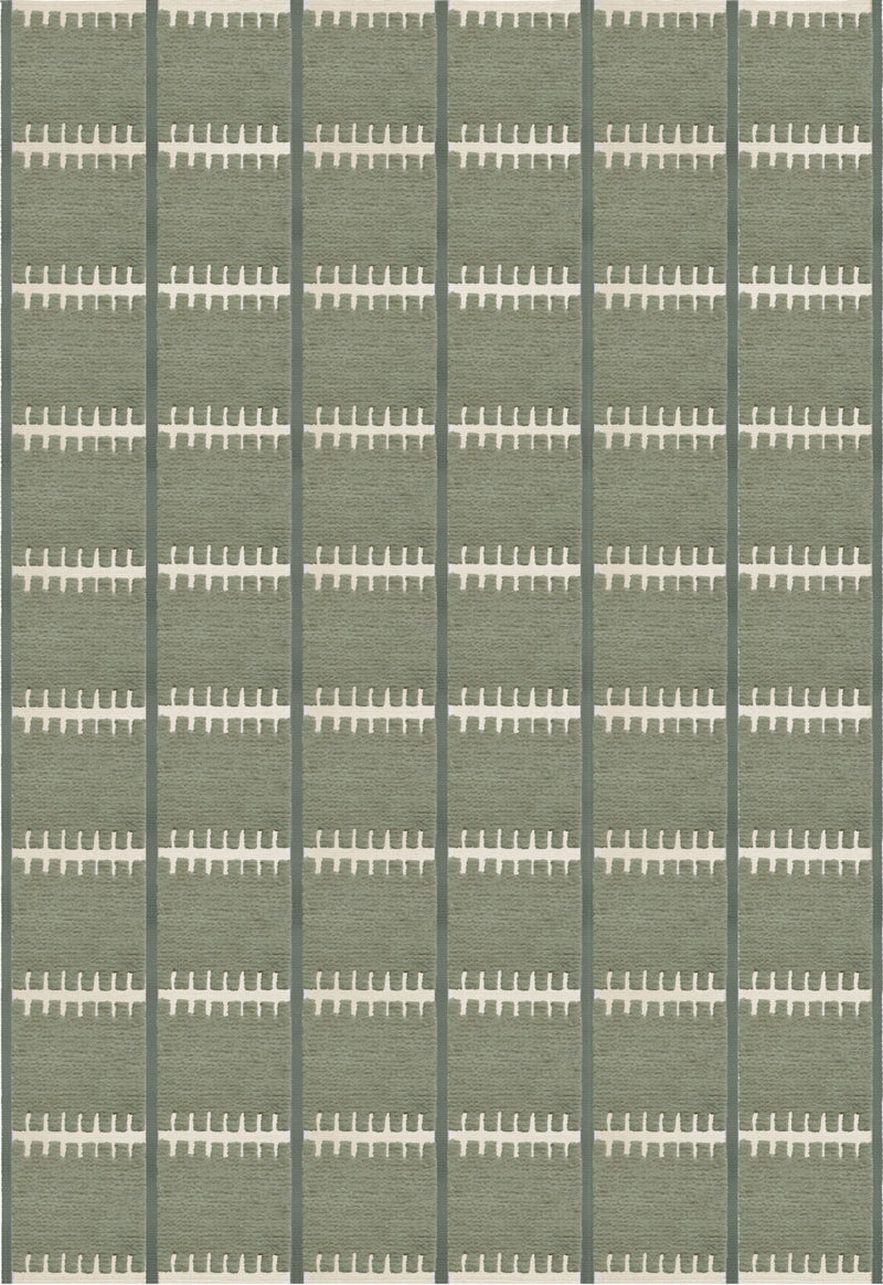 'Lilly' Handwoven Rug in New Zealand Wool, Green by Layered | The Oblist