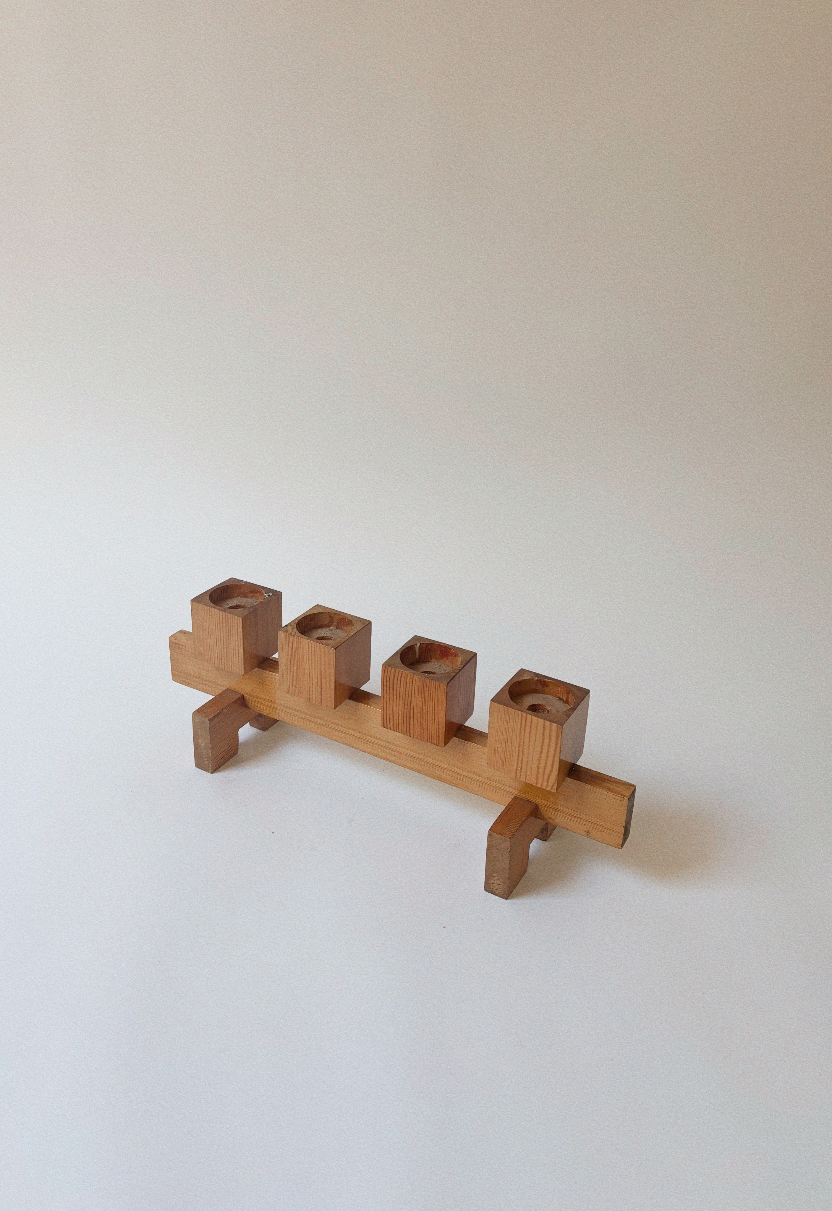 Blocky Artisan Candleholder, 1978 Scandinavia — side angle