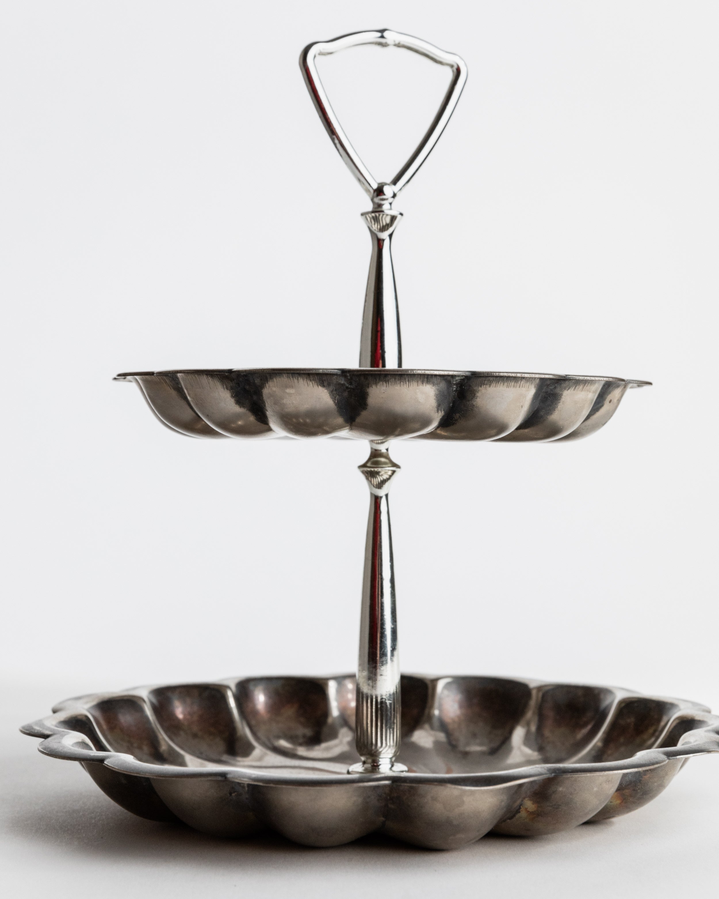 Vintage 1950s Silver Plated Étagère, 3 Level Design Italy, Elegant Classic Style