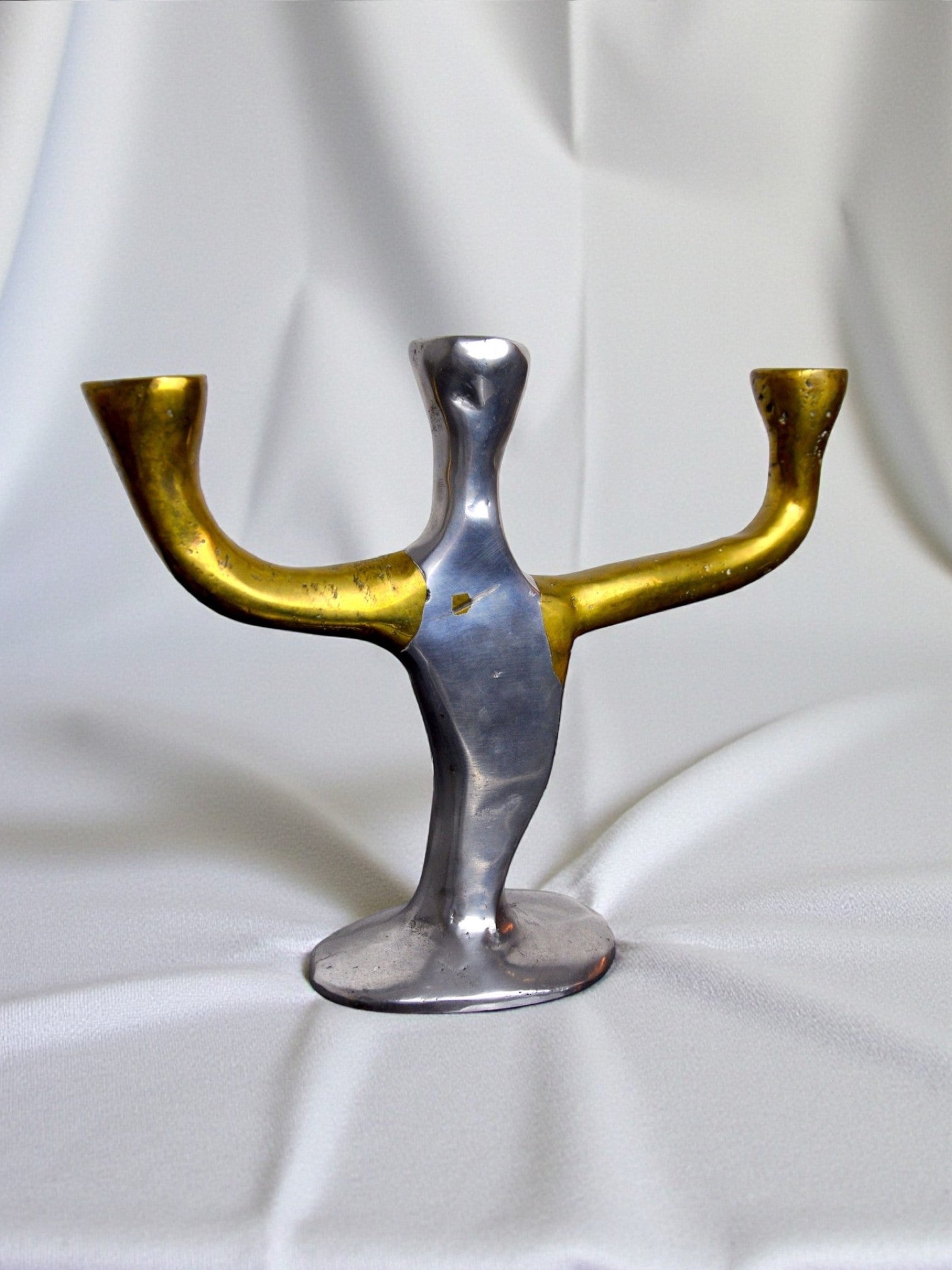 Chandelier Brutaliste 3 bras David Marshall, Espagne, 1970