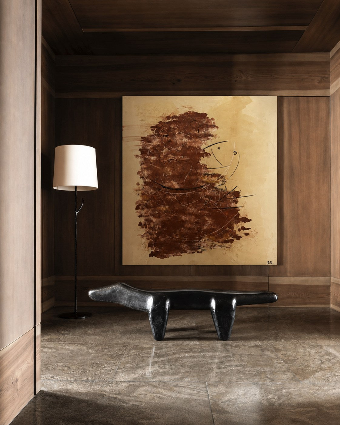 Fossil artwork Painting in Canvas — side angle