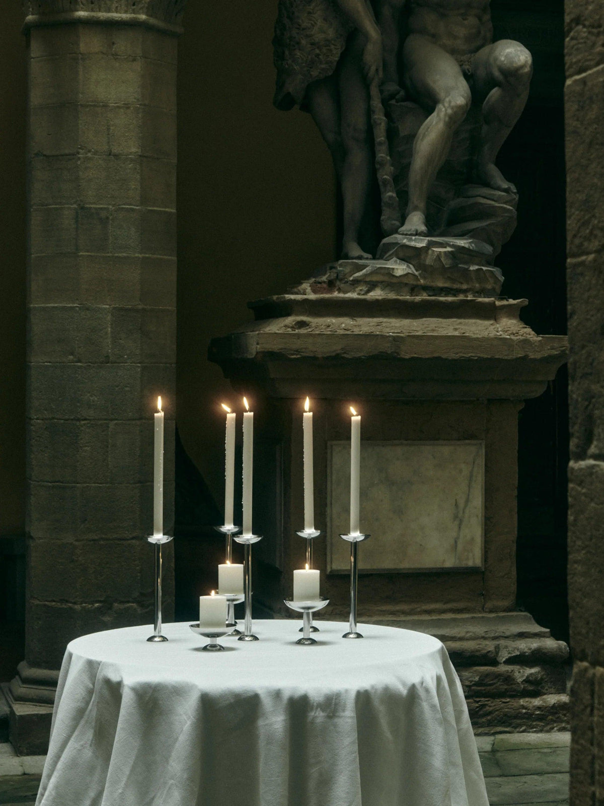 METAL CHAMPAGNE CANDLE HOLDER, TALL — alternate view