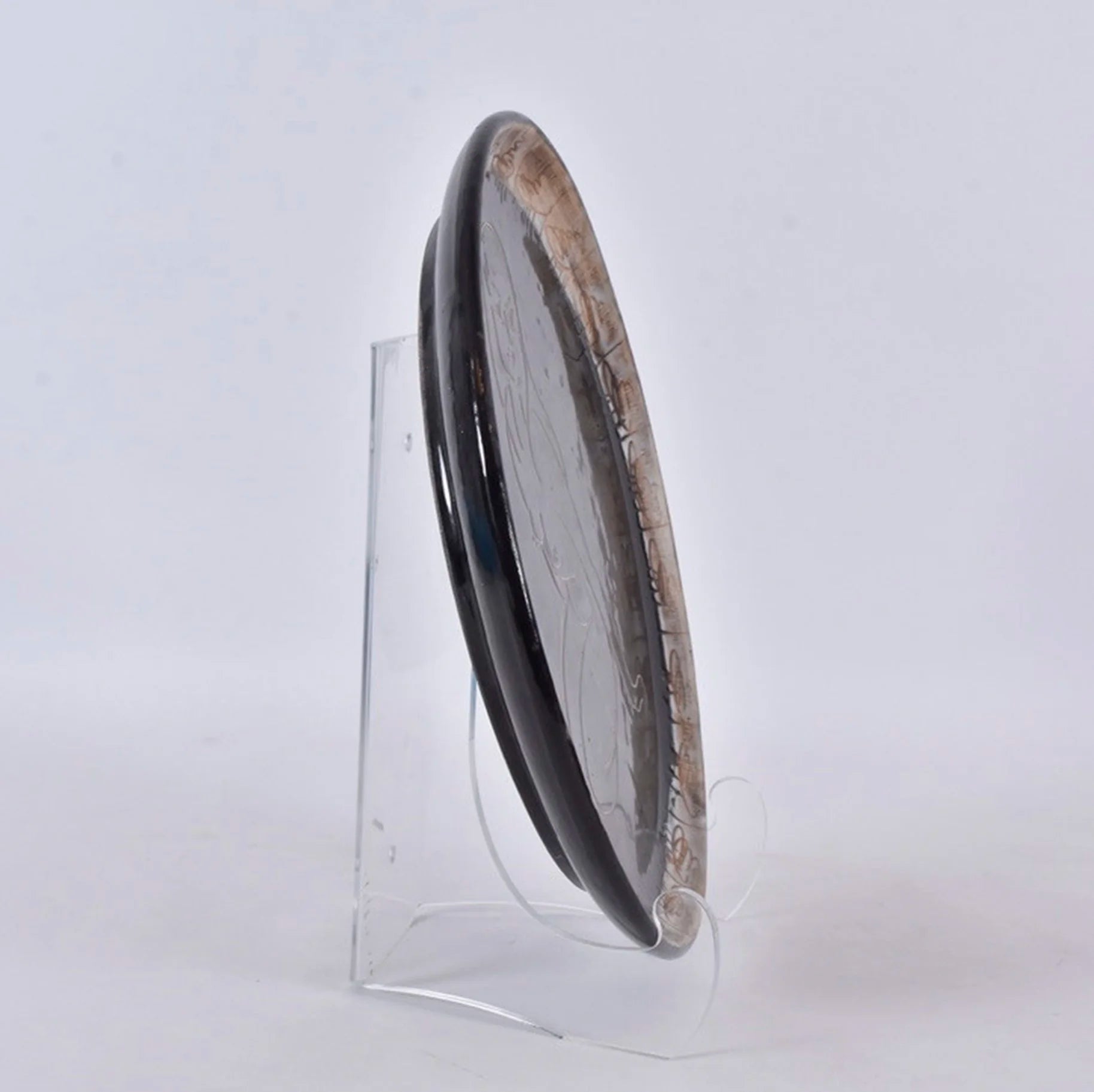 Large Decorative Plate by Claude Vayssier (B. 1935) for Atelier Cerenne, Vallauris — side angle
