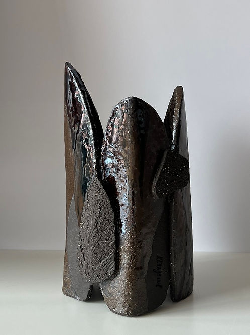 HENRI Black Hurricane Candle Holder — side angle