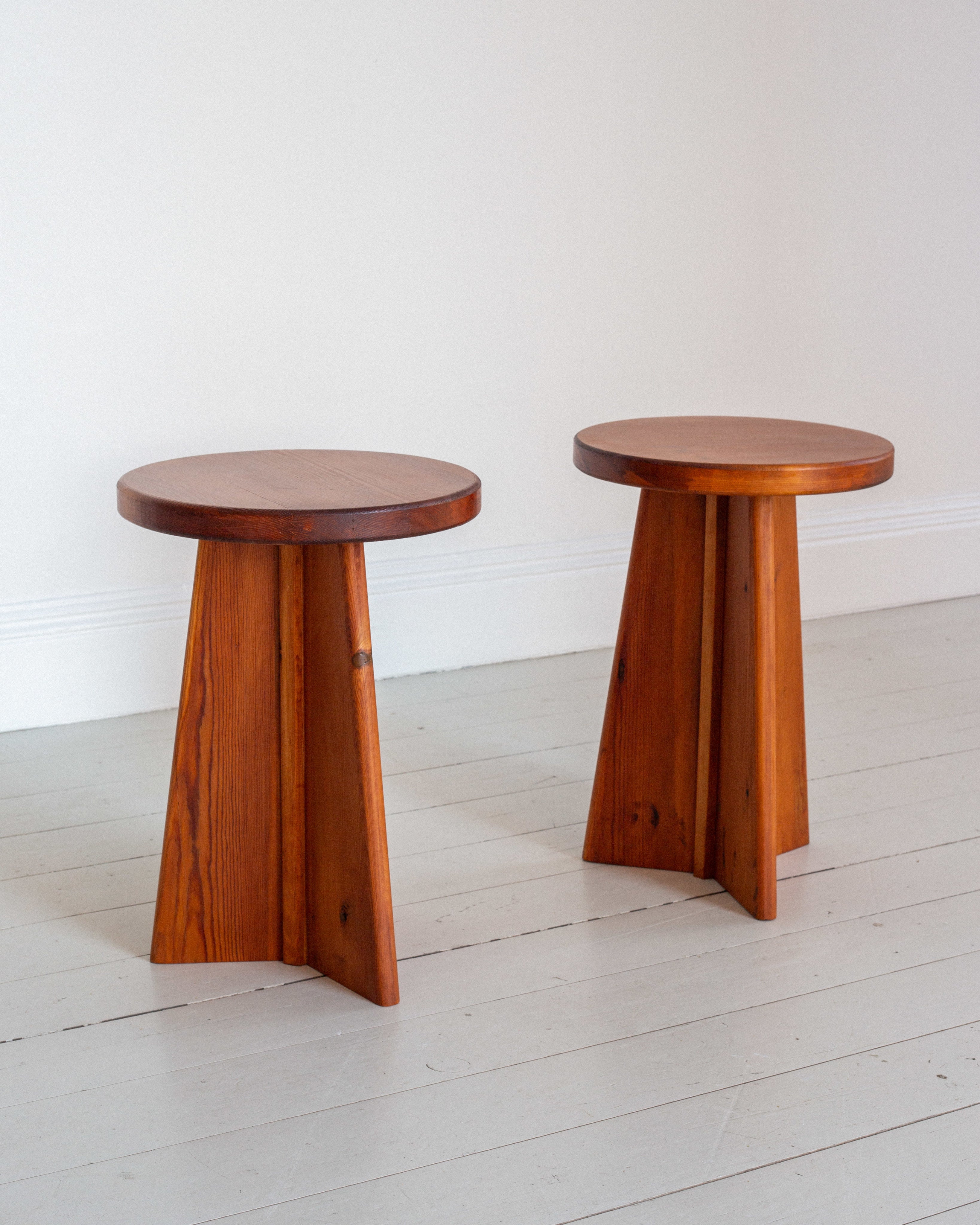 Pair of Vintage Swedish Pine Stools