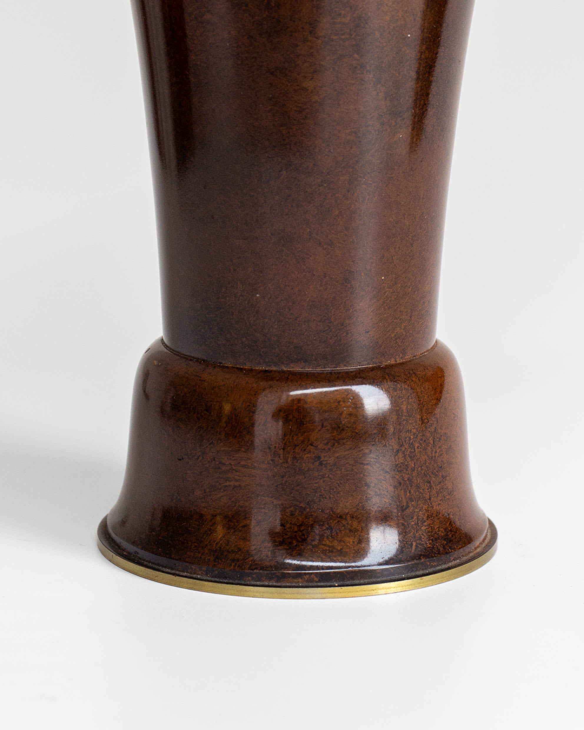 Neoclassic Bronze Patinated Vase by Ystad Metall — back view highlighting bronze finish
