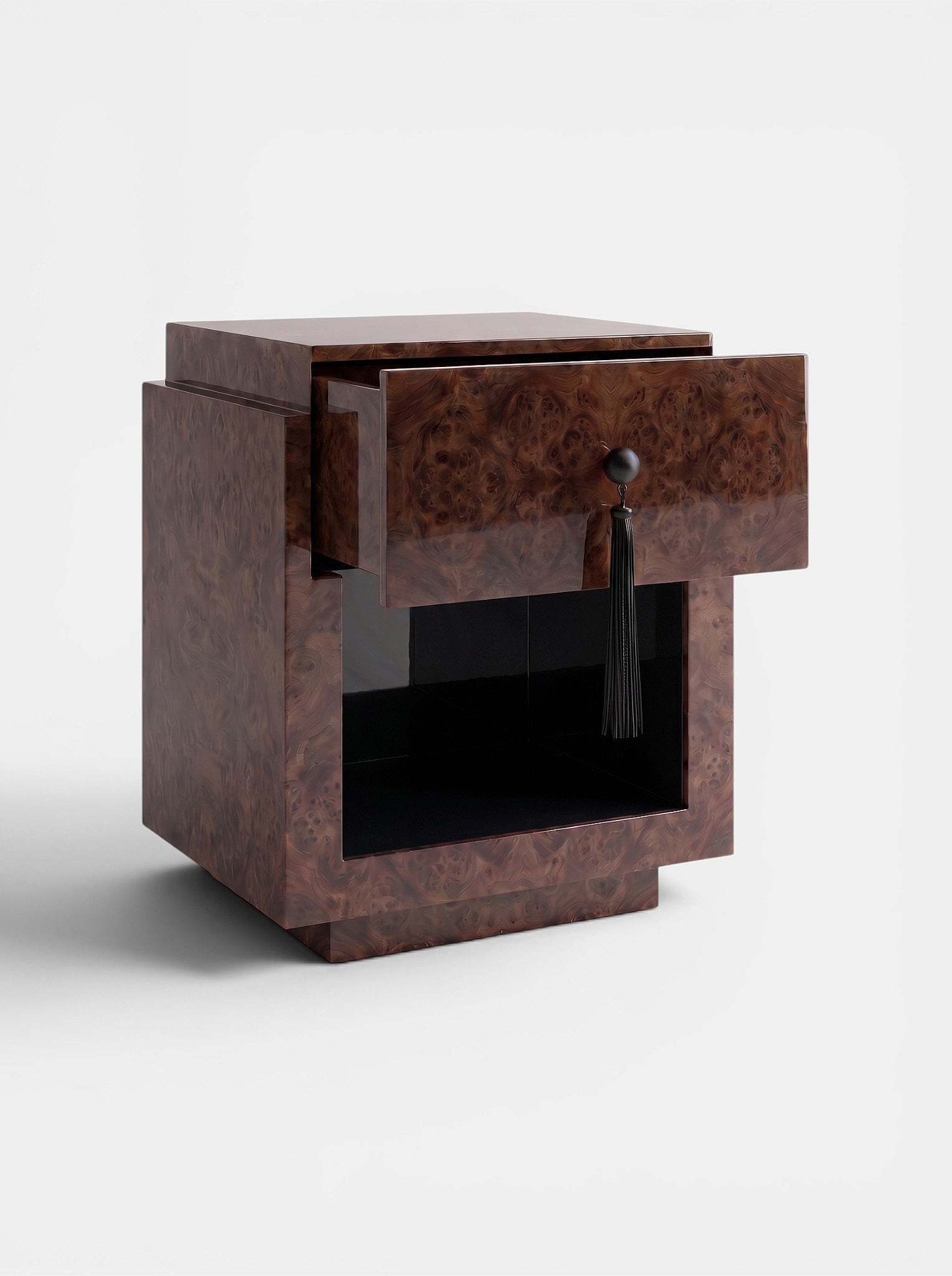 Leo Dark Burl Wood And Black — detail view