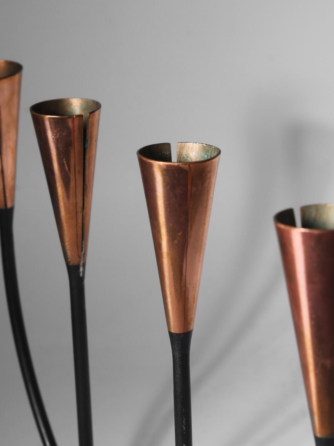 Gunnar Ander Mid-Century Copper Candelabrum For Ystad-Metall — side angle