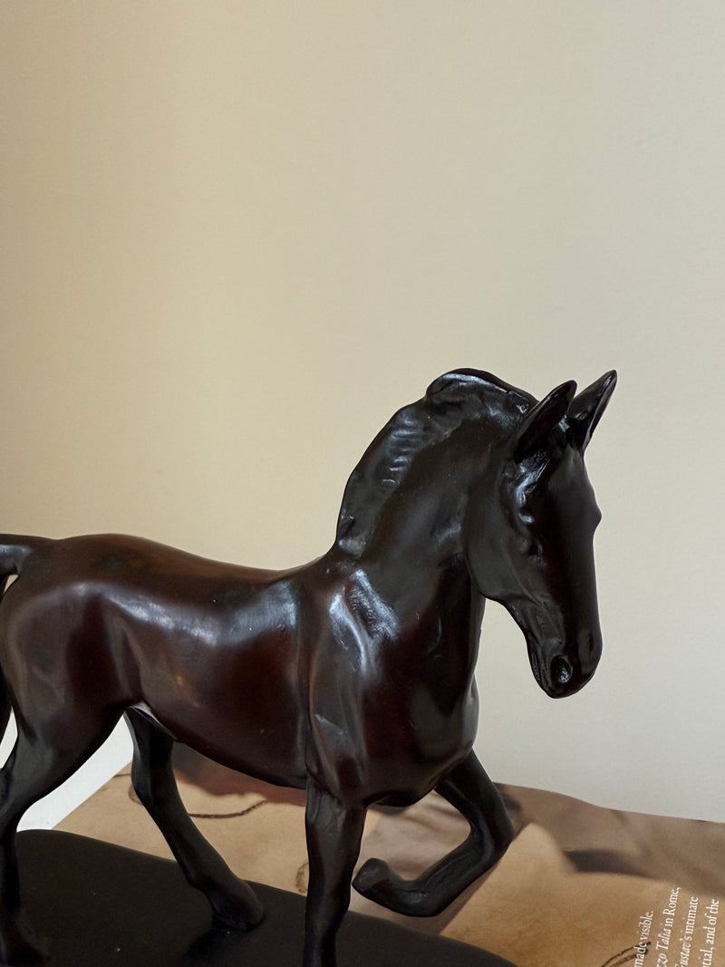 Contemporary Horse Sculpture — close-up of dark bronze finish