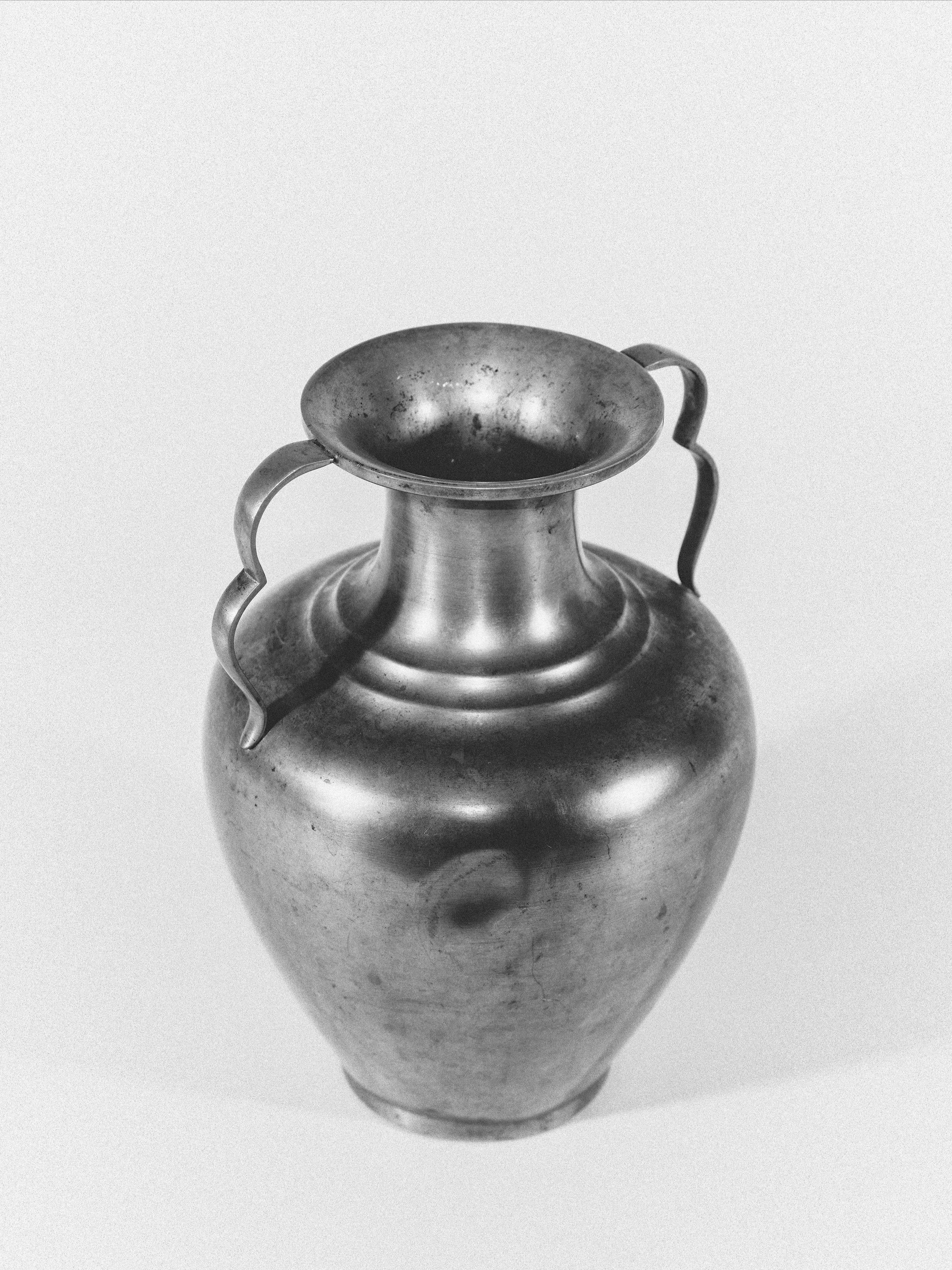 Sylvia Stave for C.G. Hallberg, Metal Amphora Vase, Art Deco, Sweden, 1936 — lifestyle setting