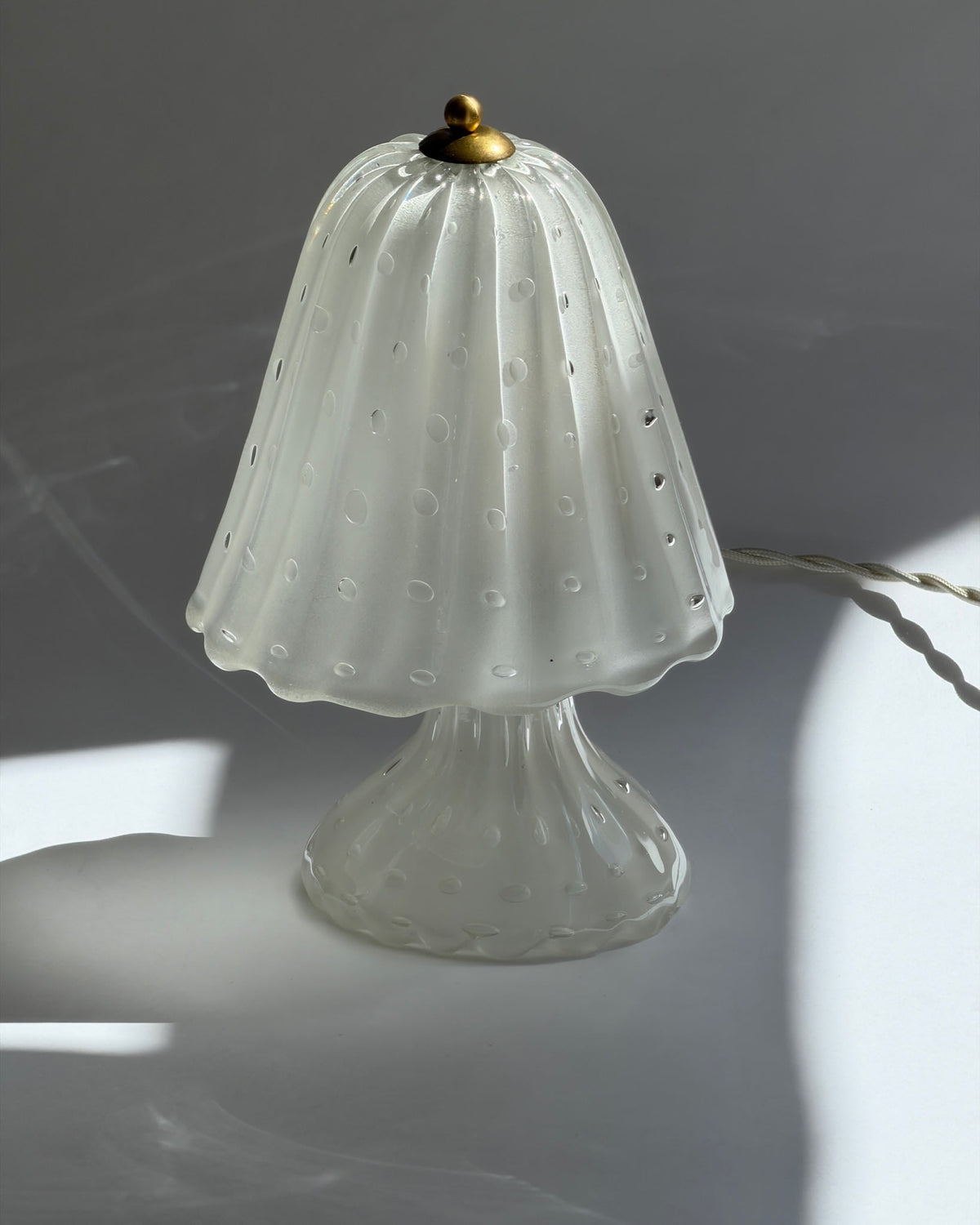 Vintage clear Murano glass table lamp — additional view
