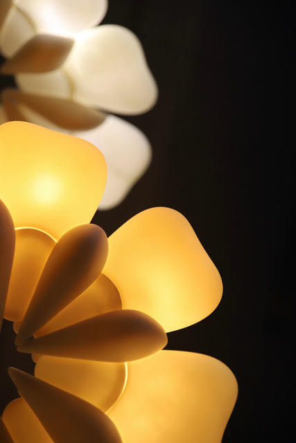 Pelagi' Pendant Light — top view of soft yellow petals