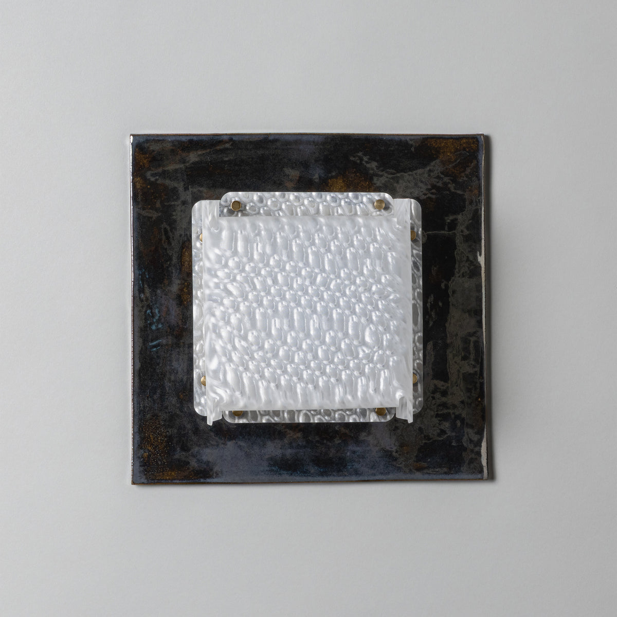 Field Square Sconce, Obsidian / Prism — detail view