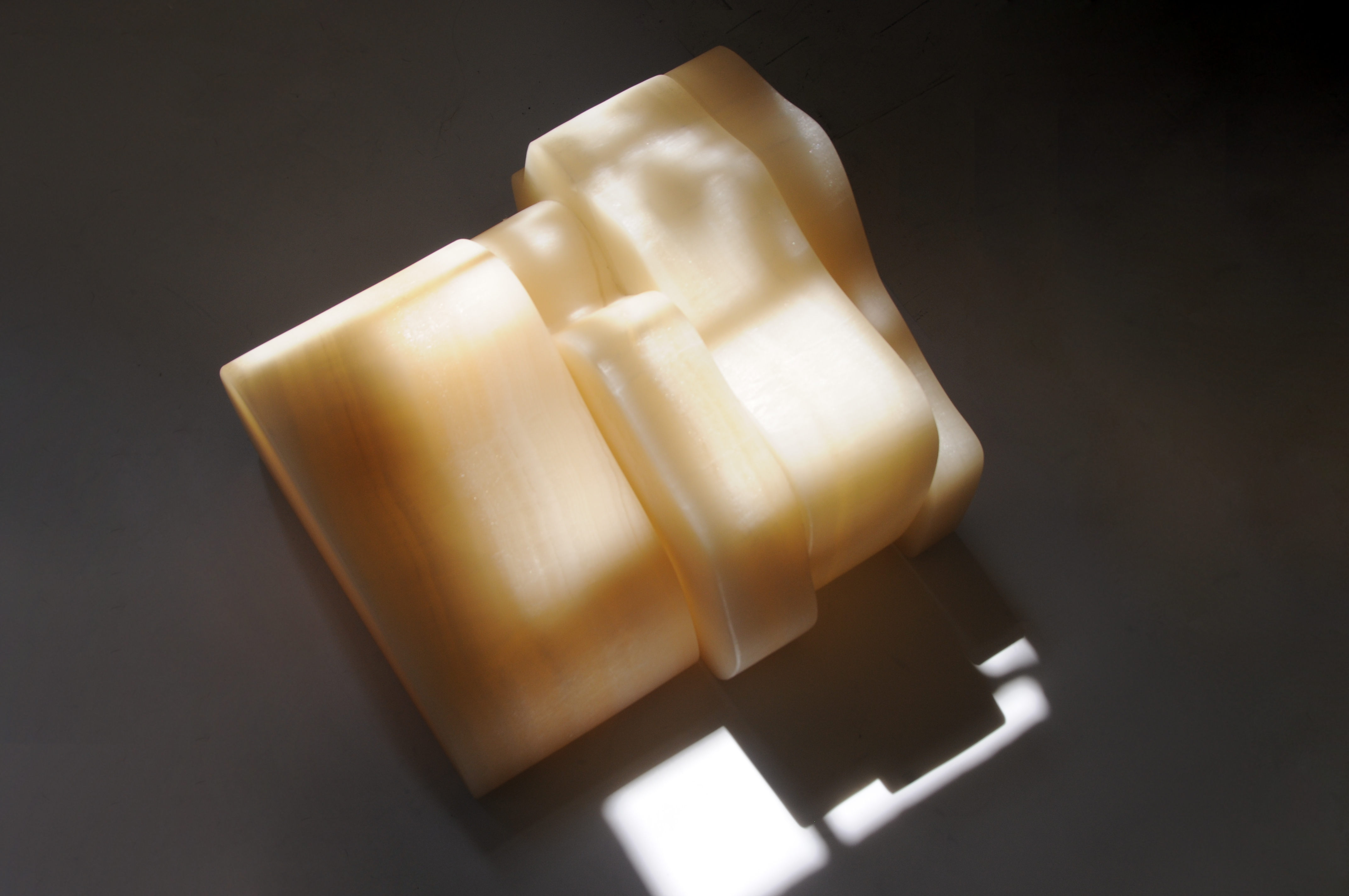 White Moth Nightstand Set in White Onyx Marble — view 9